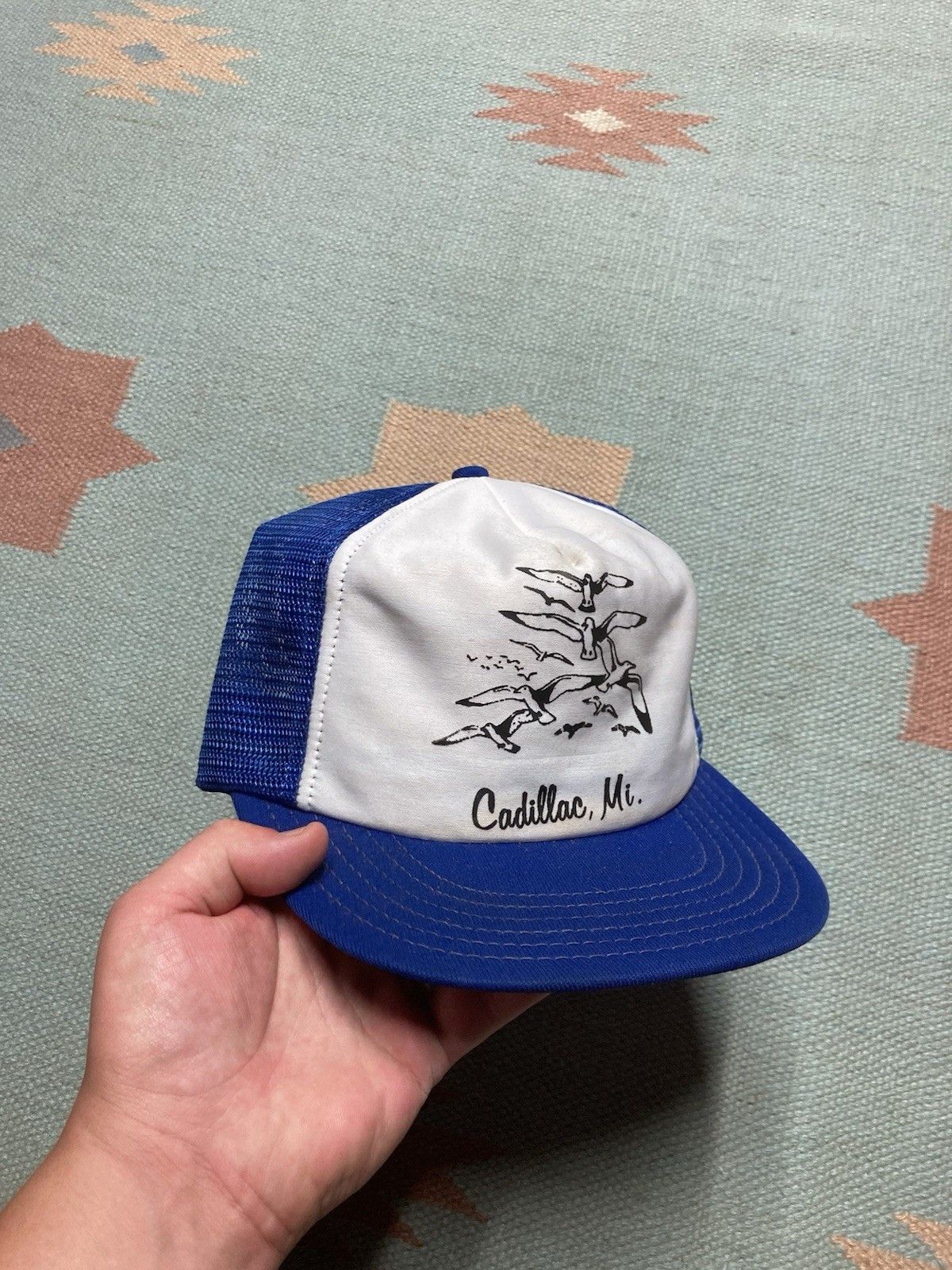 Vintage Vintage 80s trucker hat cadillac Michigan seagulls birds USA Size ONE SIZE - 1 Thumbnail