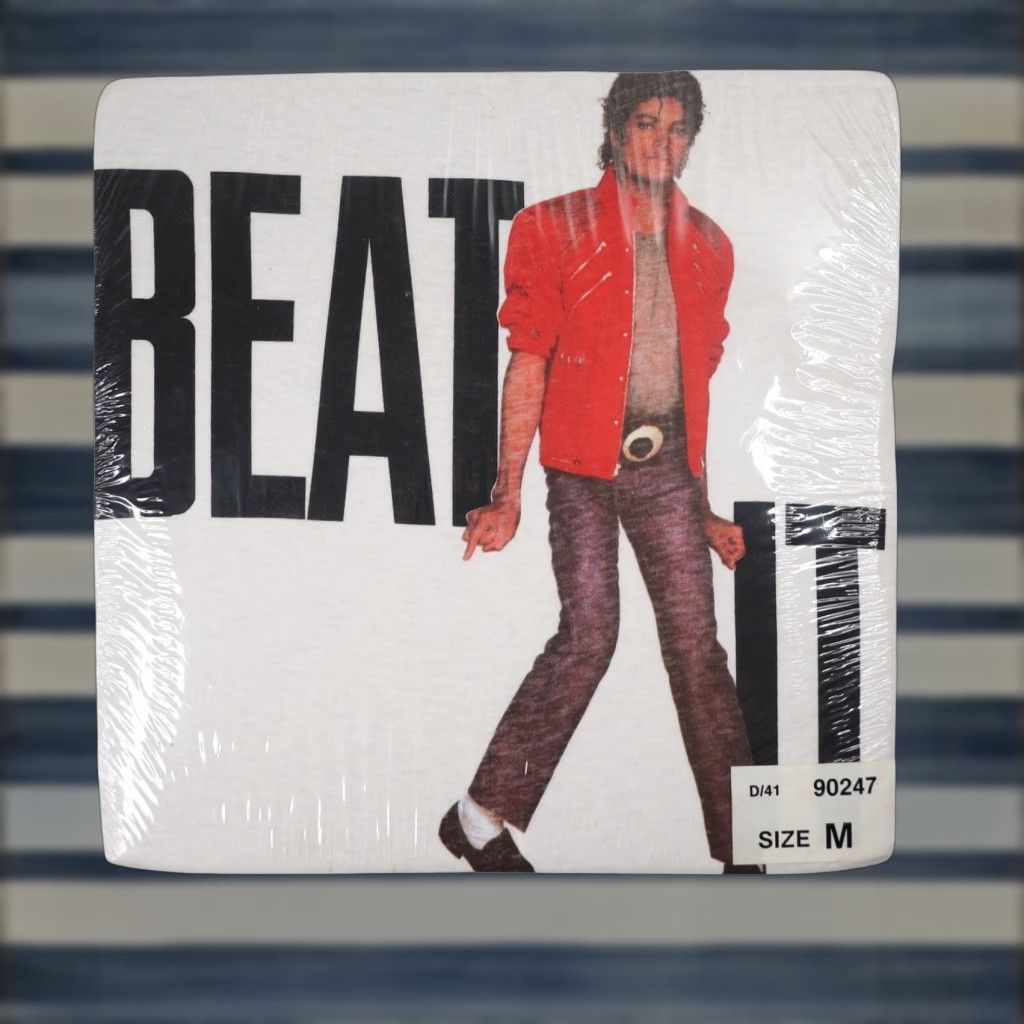 Vintage VINTAGE Michael Jackson Beat It T Shirt White Mens Medium Graphic 1984 NWT Size US M / EU 48-50 / 2 - 1 Thumbnail