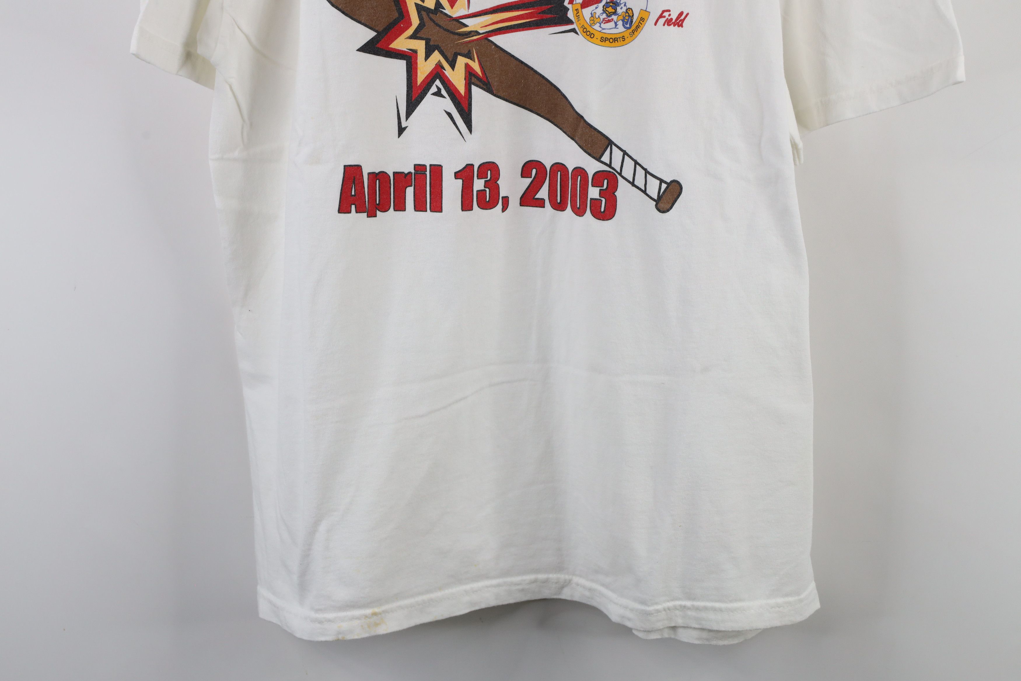 Vintage Vintage Y2K 2003 Day Toledo Mud Hens Baseball T-Shirt White Size US XL / EU 56 / 4 - 3 Thumbnail