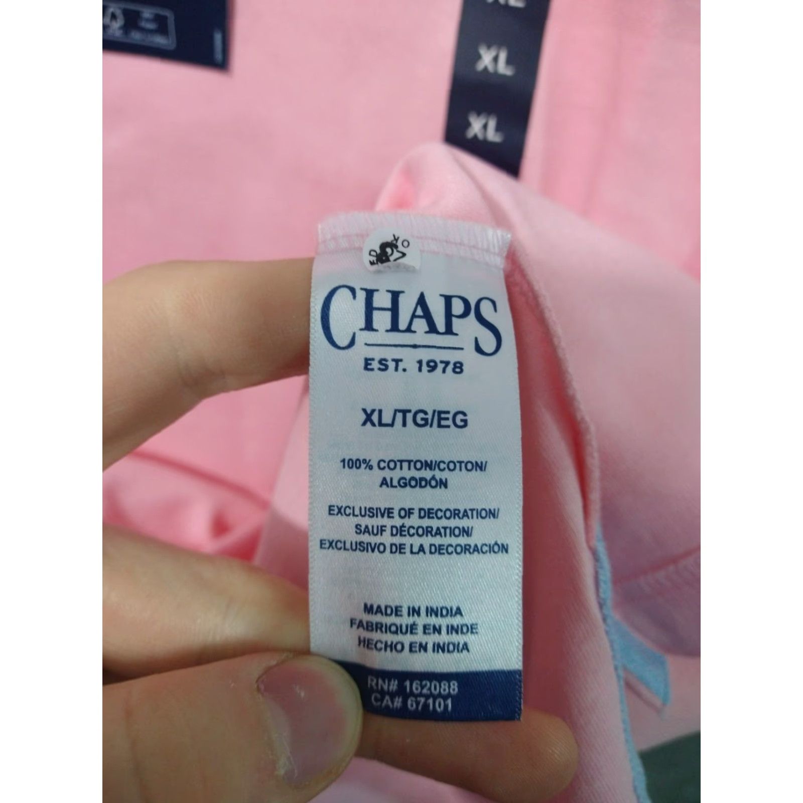 Chaps Chaps Polo Shirt Mens XL Pink Short Sleeve Natural Stretch Cotton Casual Preppy Golf Walking Size US XL / EU 56 / 4 - 7 Thumbnail