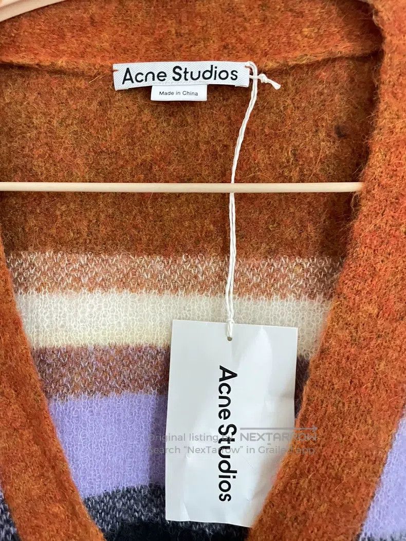Acne Studios Acne Studios Colorblock Striped Mohair Cardigan, Orange wi Size US S / EU 44-46 / 1 - 3 Thumbnail