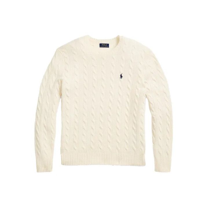 Polo Ralph Lauren Polo Ralph Lauren Solid Logo Cable Knit Sweater Size US L / EU 52-54 / 3 - 1 Thumbnail
