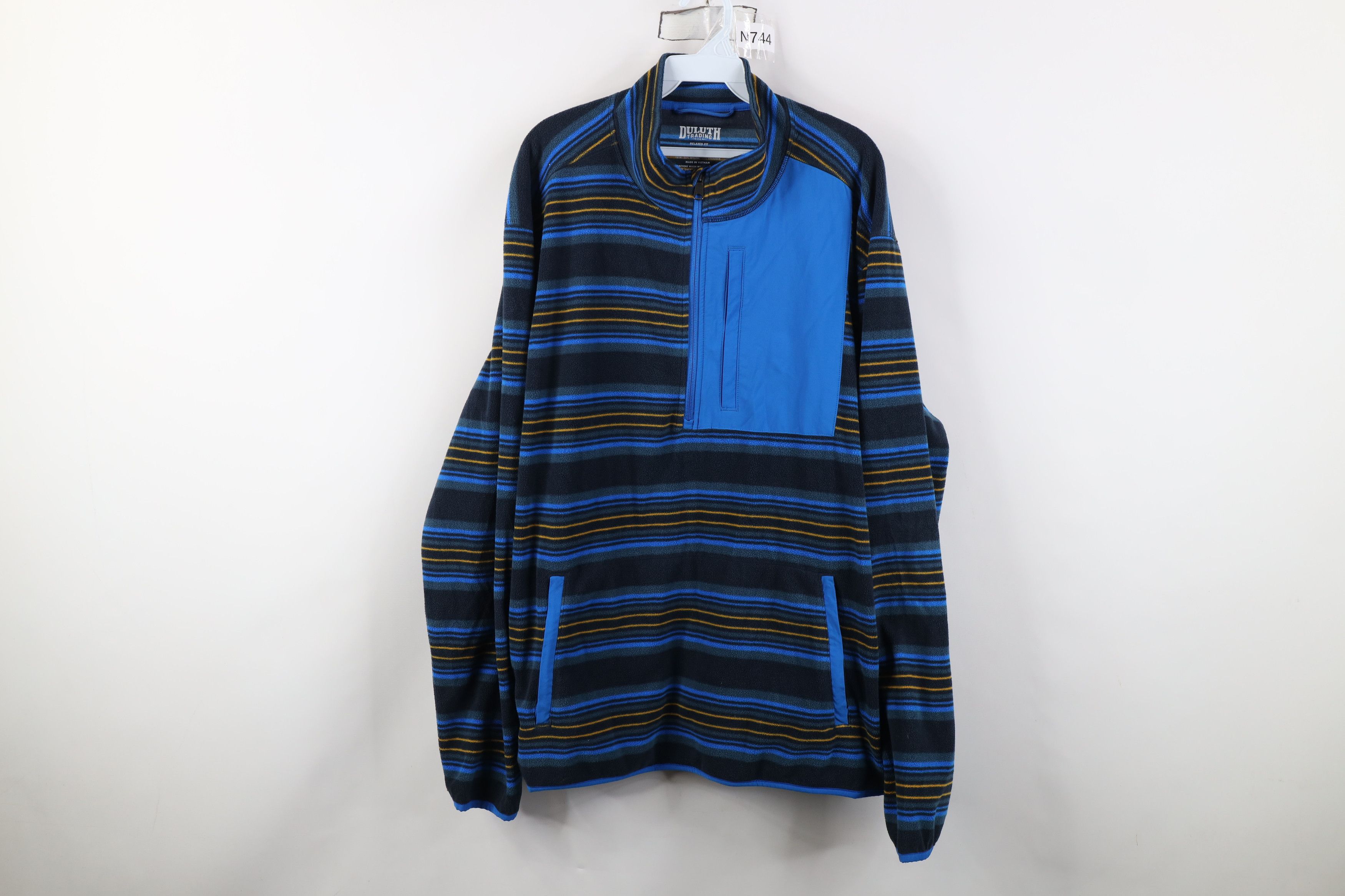 Duluth Trading Company Duluth Trading Co Striped Fleece Half Zip Pullover Sweater Size US XL / EU 56 / 4 - 1 Thumbnail