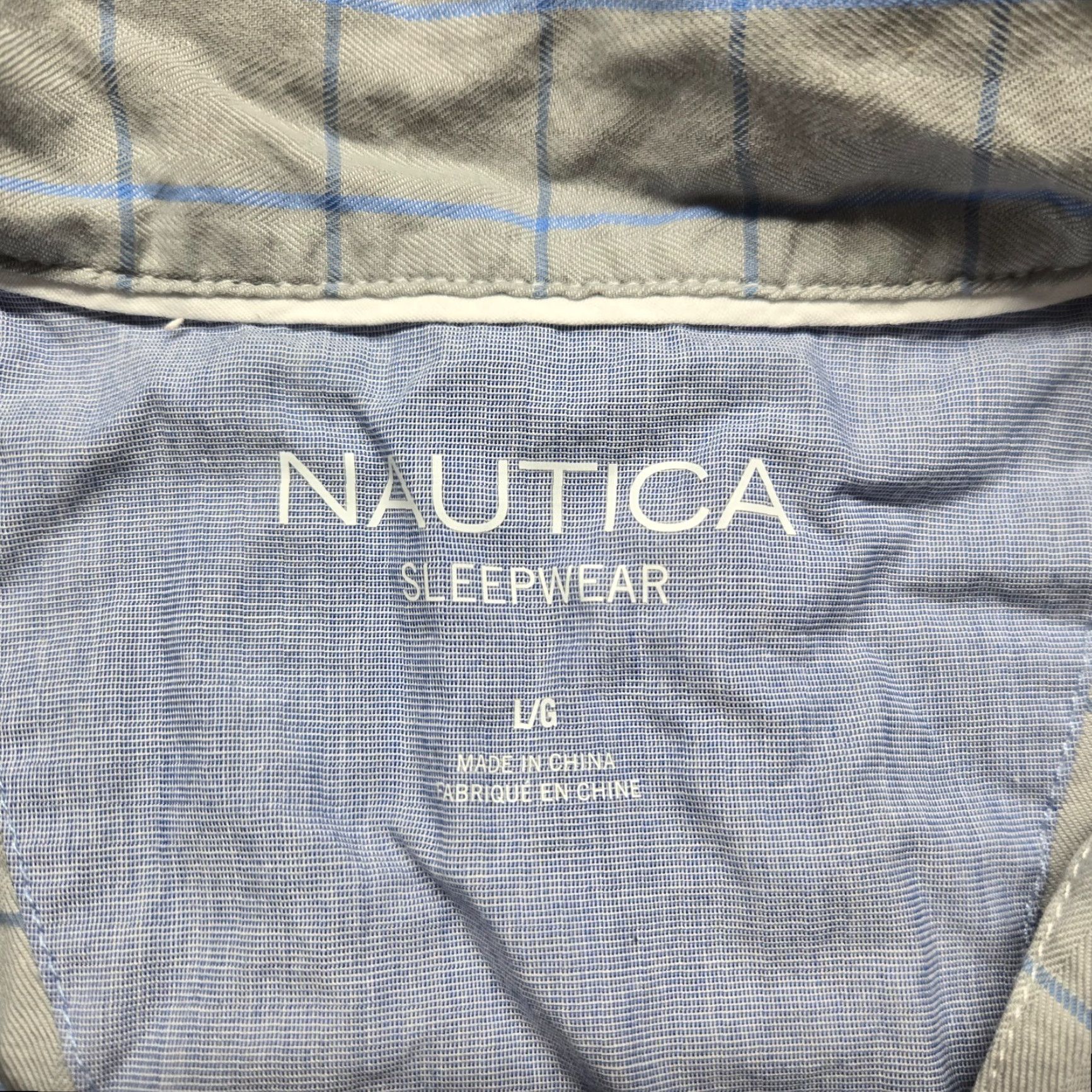 Nautica Nautica Shirt Blue Plaid Sleepwear Casual Pocket Short Sleeve Adult Mens L Large Size US L / EU 52-54 / 3 - 3 Thumbnail