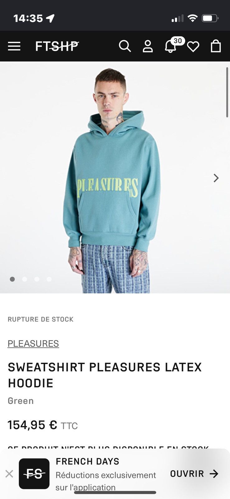 Pleasures PLEASURES Latex Hoodie Size L Size US L / EU 52-54 / 3 - 6 Thumbnail