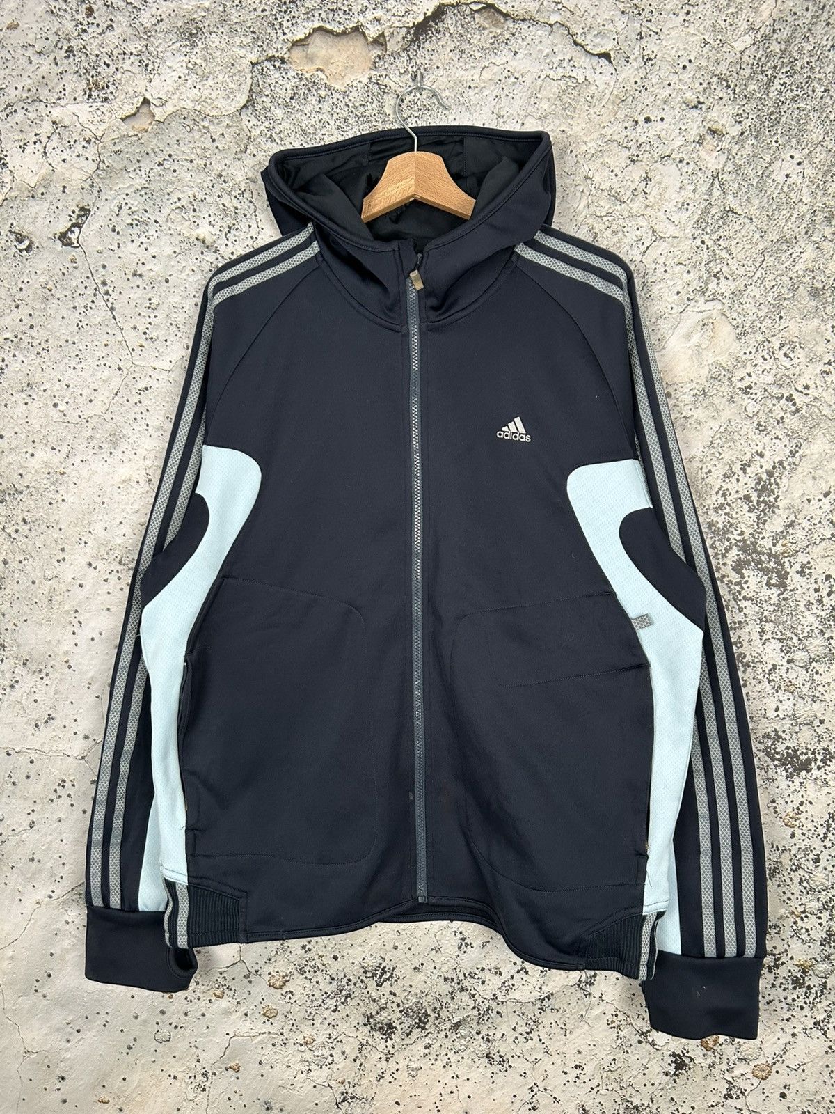 Adidas Vintage Adidas Zip Sweatshirt Streetwear Blue Sportswear Zip Size US L / EU 52-54 / 3 - 1 Thumbnail
