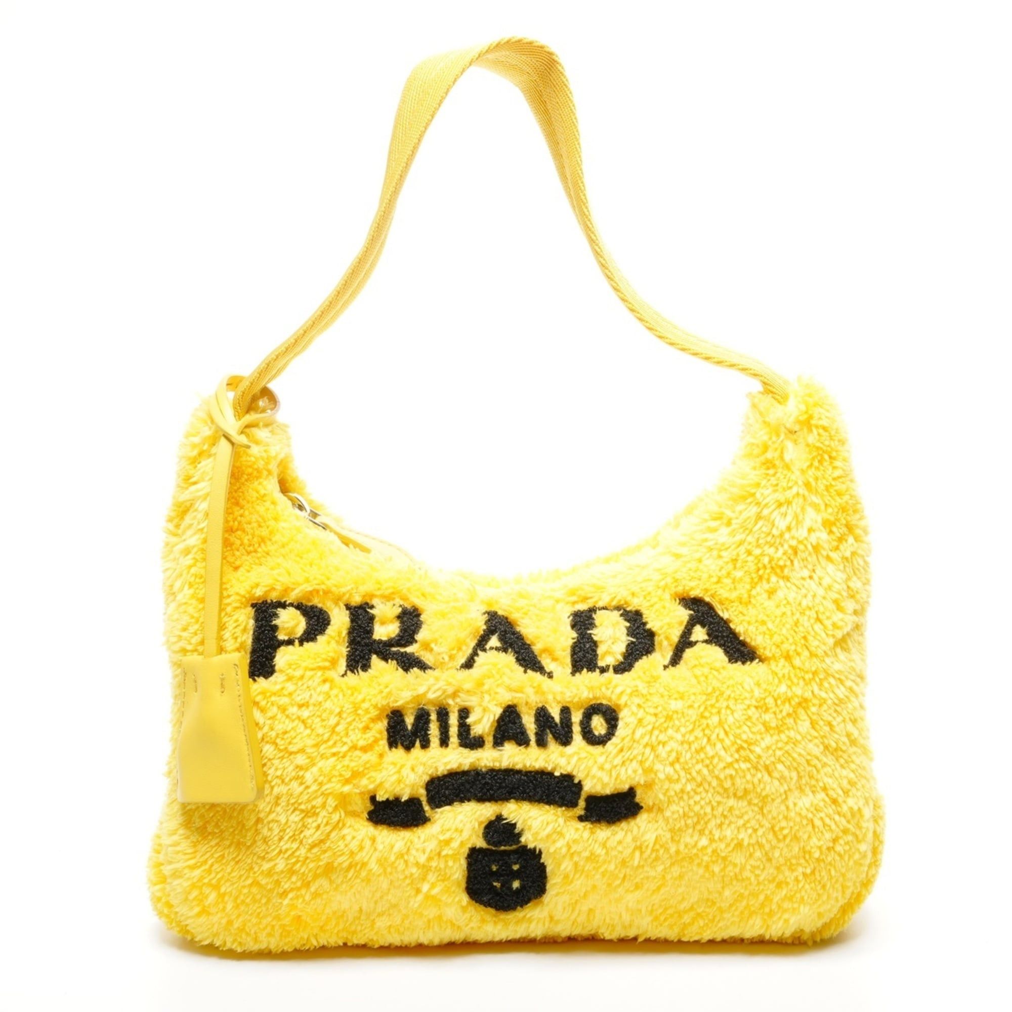 Prada Prada Terry Re-Edition 2000 Spugna Hobo Shoulder Bag in Yellow Size ONE SIZE - 1 Thumbnail