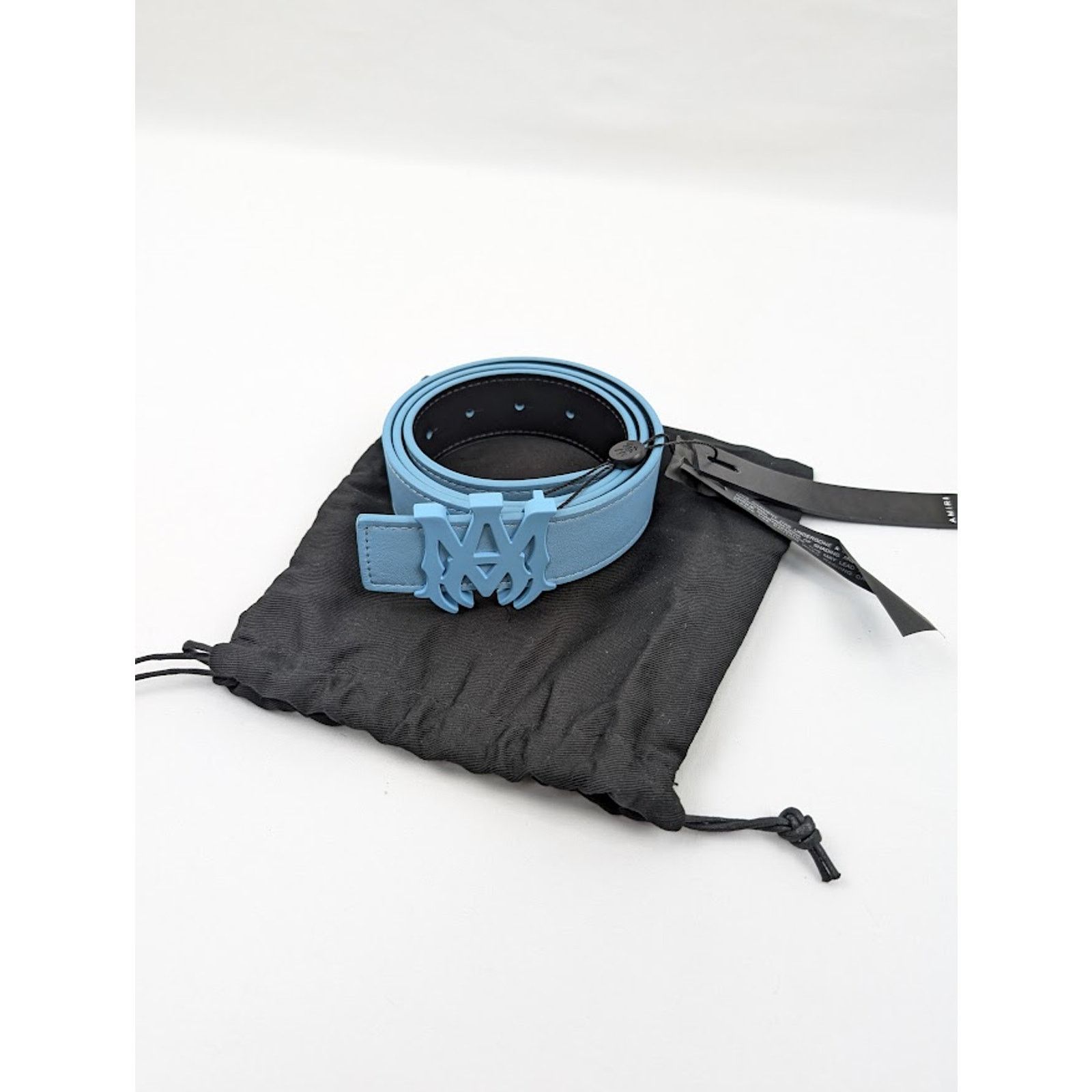 Amiri o1rshd1 Size:75 cm / 4cm Reversible Belt in Black/Air Blue Size 30 - 8 Thumbnail
