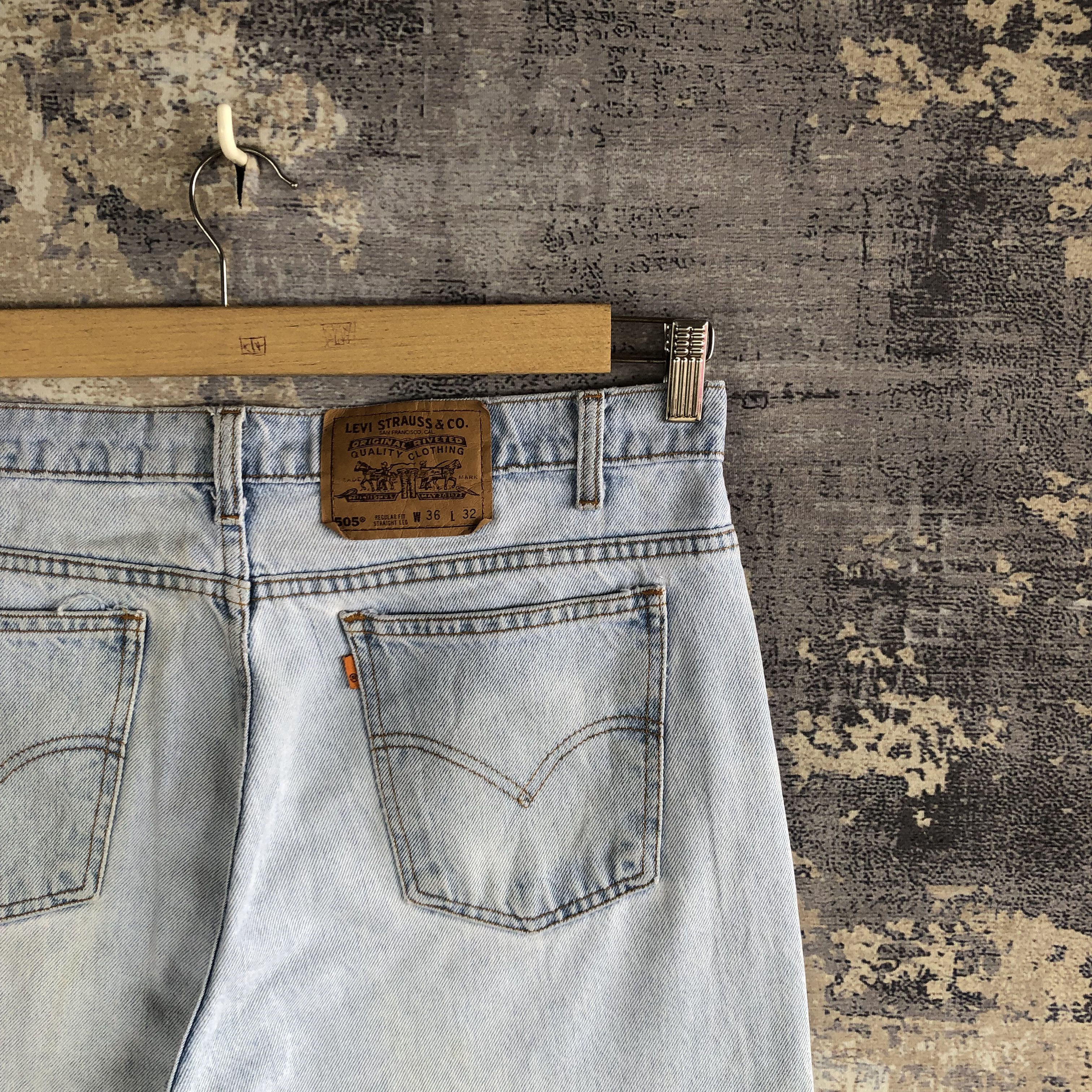 Levi's Vintage 90s Levis 505 Sun Faded Jeans Levis Light Wash Denim Size US 34 / EU 50 - 5 Thumbnail