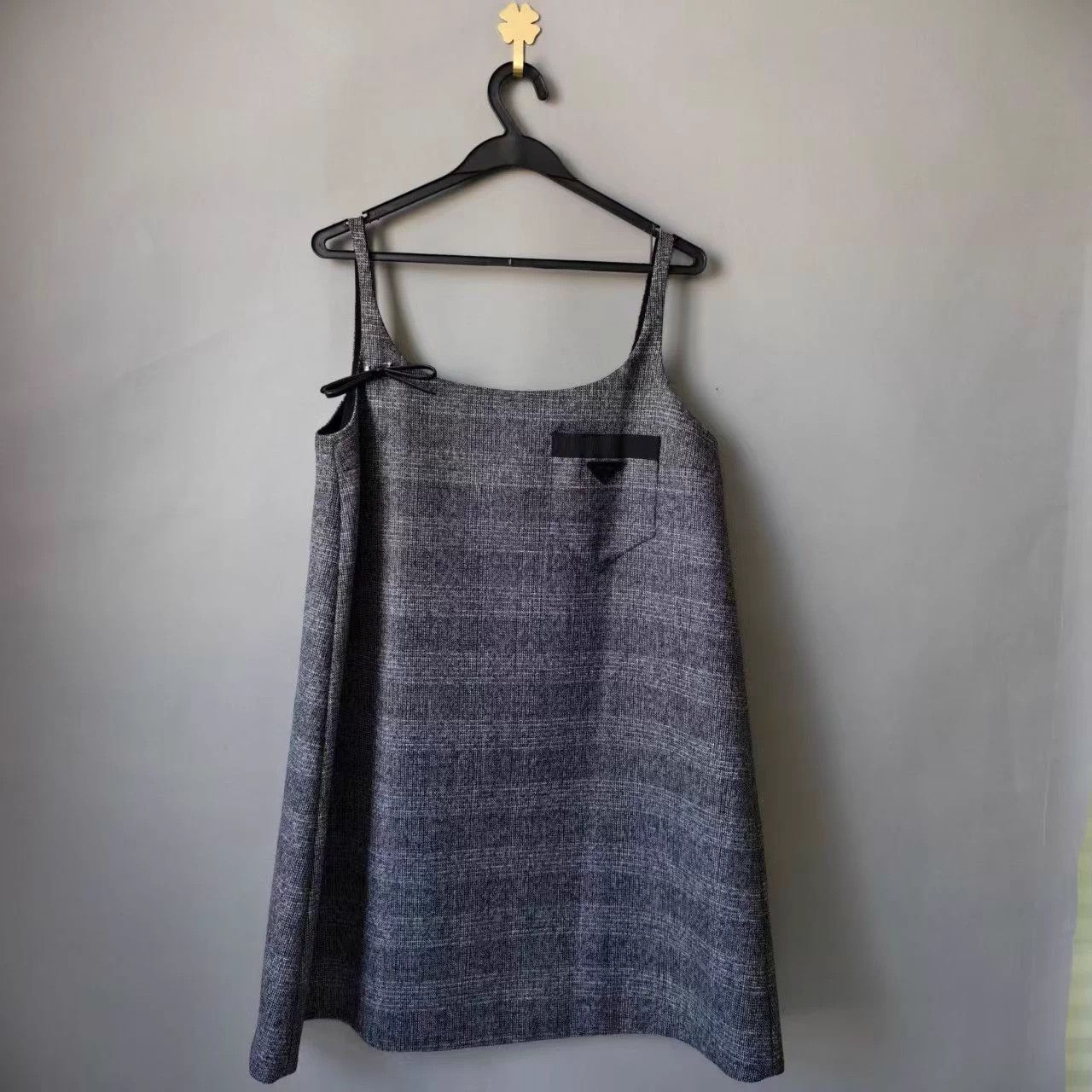 Prada Prada Gray Wool Bow Dress Size M / US 6-8 / IT 42-44 - 1 Thumbnail