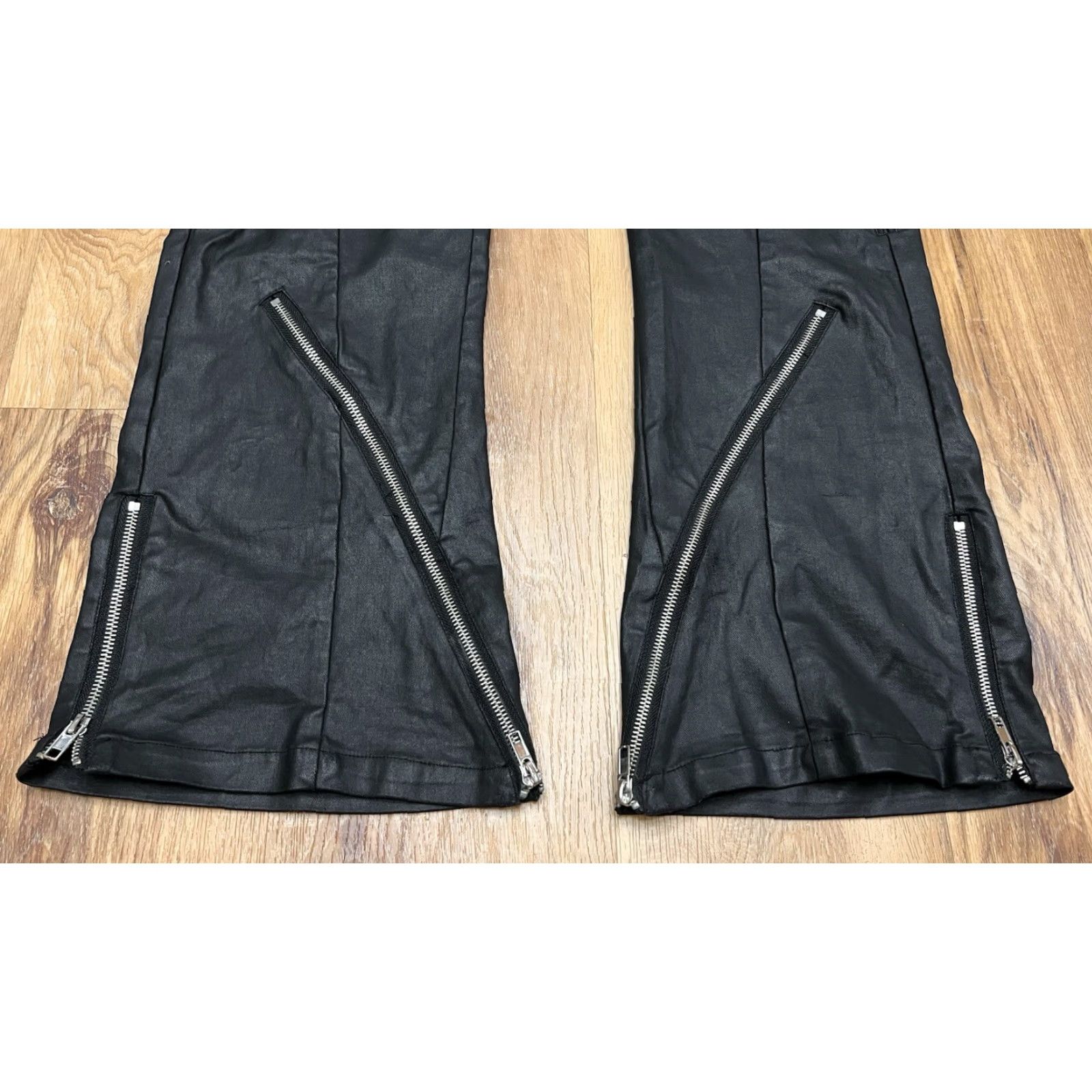 Vintage VINTAGE Eternal Men's Leather Black Cargo Pants M Goth Raver Skater 90s Biker Punk Rock City Horror Halloween Dress Pants Size US 31 - 5 Thumbnail