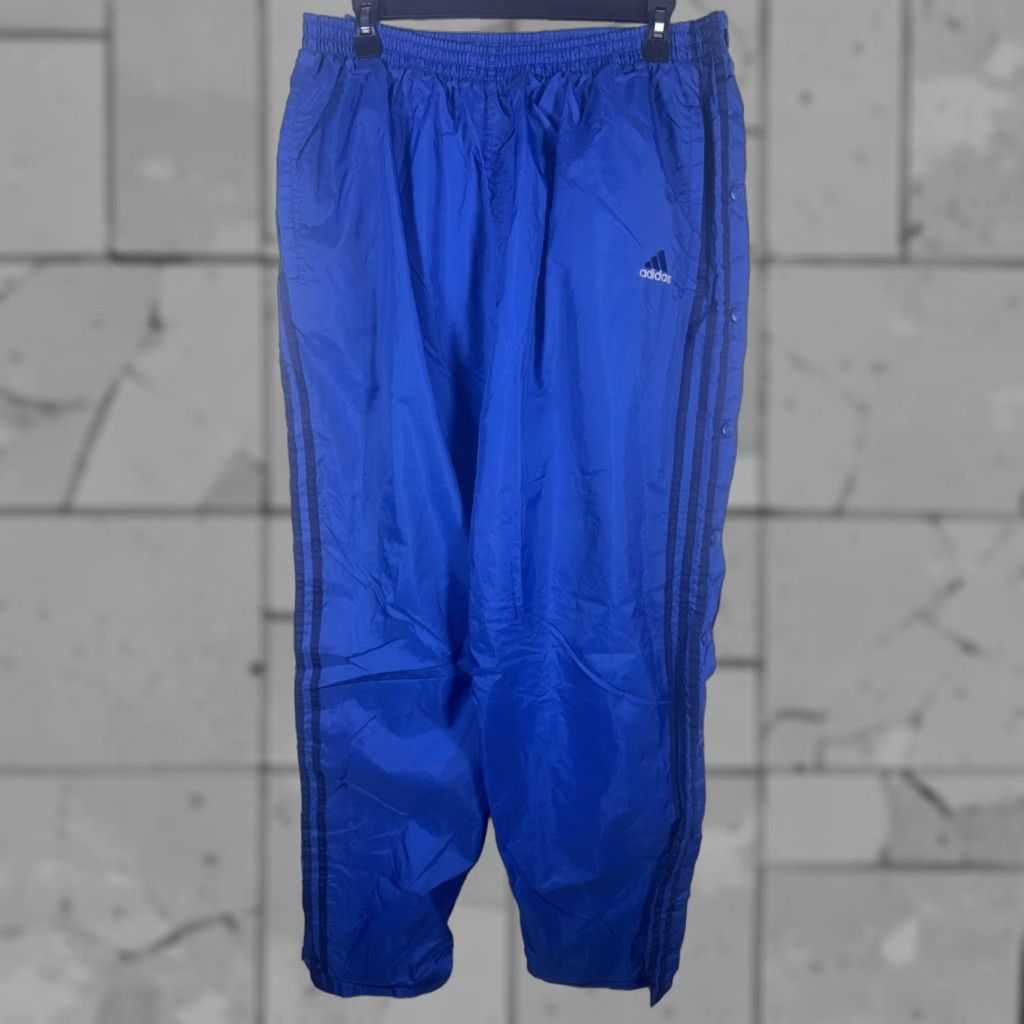 Adidas VINTAGE Adidas Blue SIDE SNAP Nylon Pants LINED Mens XL Size US 36 / EU 52 - 1 Thumbnail