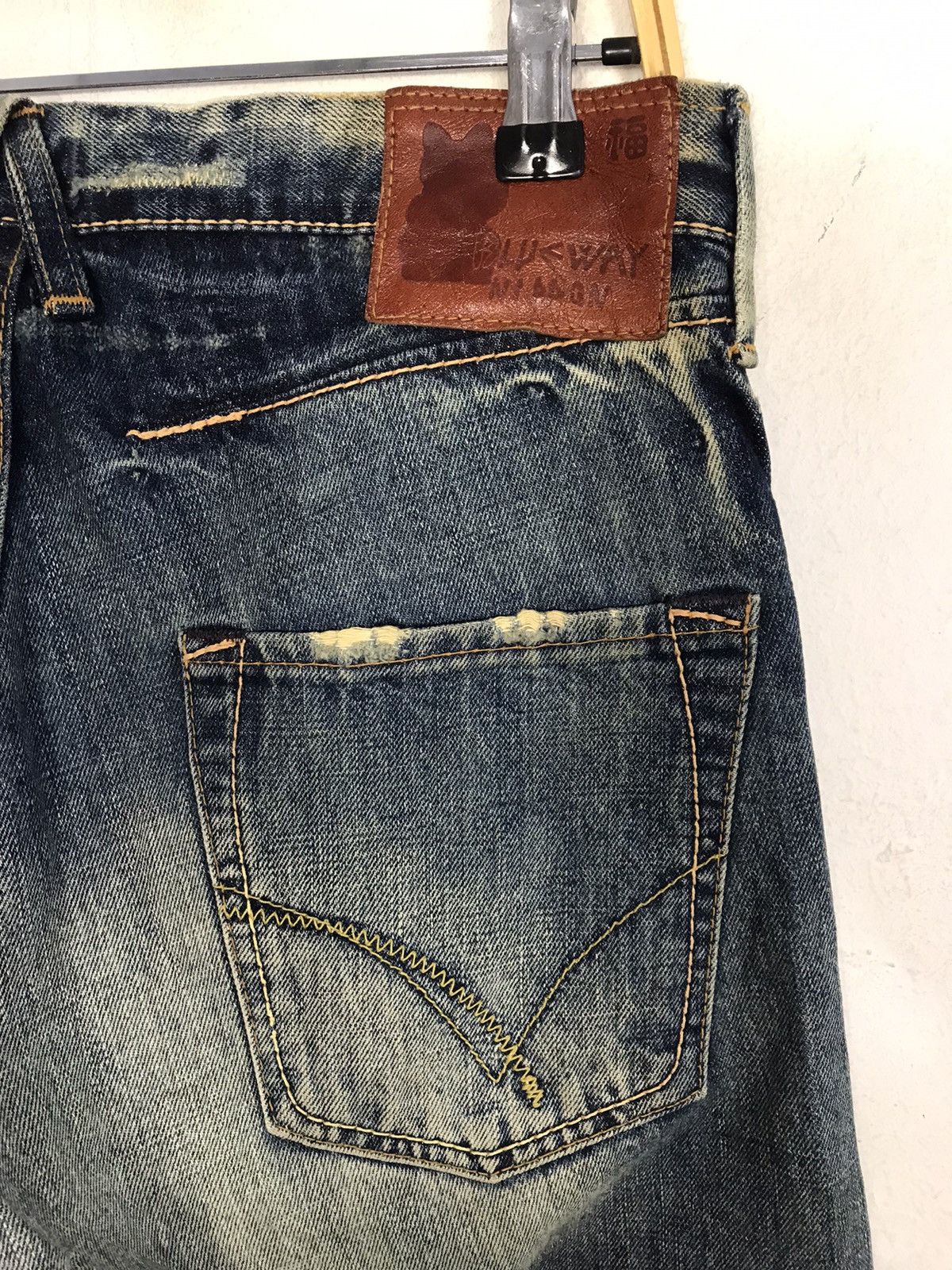 Japanese Brand Blue Way Nippon Faded Indigo Denim Fits Size 31 Size US 31 - 6 Thumbnail