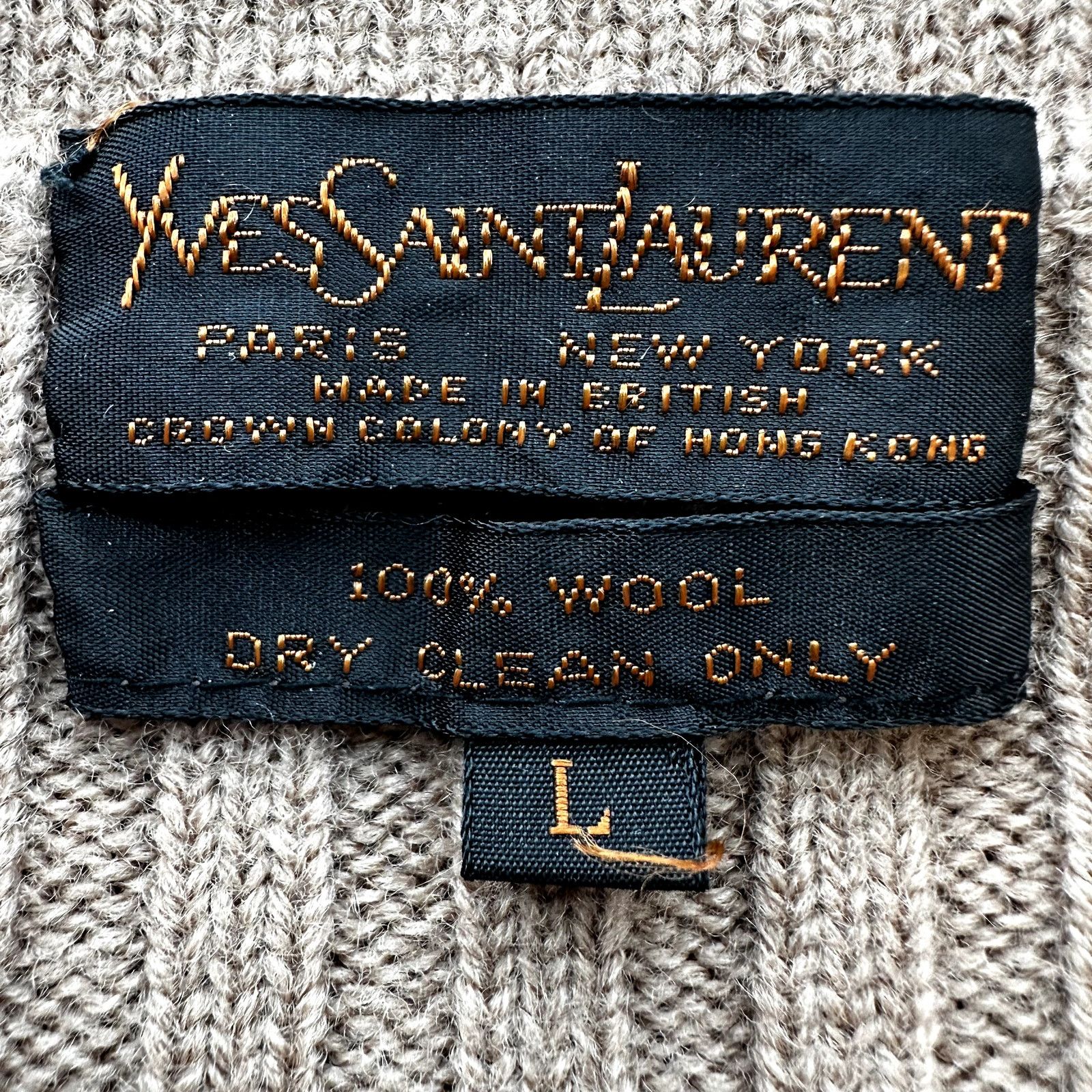 Yves Saint Laurent VTG Yves Saint Laurent Wool Sweater 90s Cable Knit Brown L Size L / US 10 / IT 46 - 2 Thumbnail