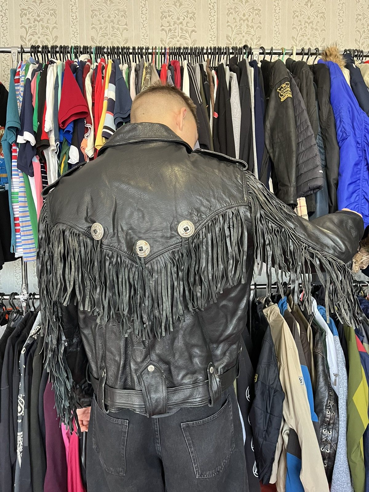 Vintage Vintage Avant Garde Y2k Black Leather Jacket Size US L / EU 52-54 / 3 - 4 Thumbnail