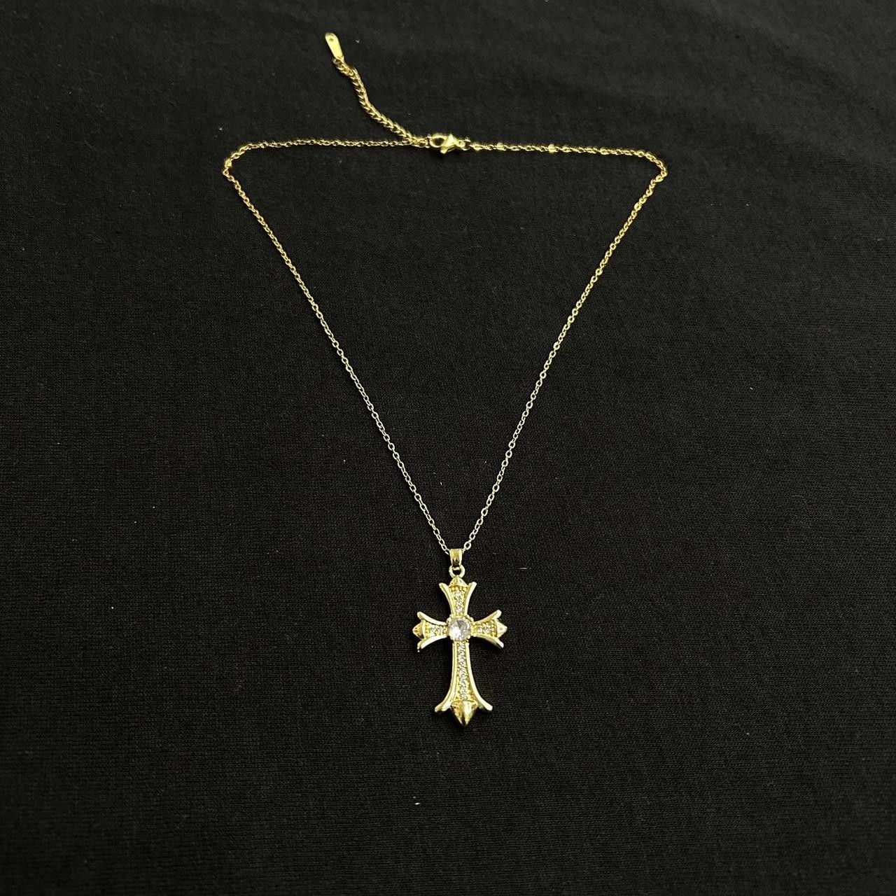 Japanese Brand × Streetwear × Vintage Y2K 2000s Gold Color Cross Punk ...