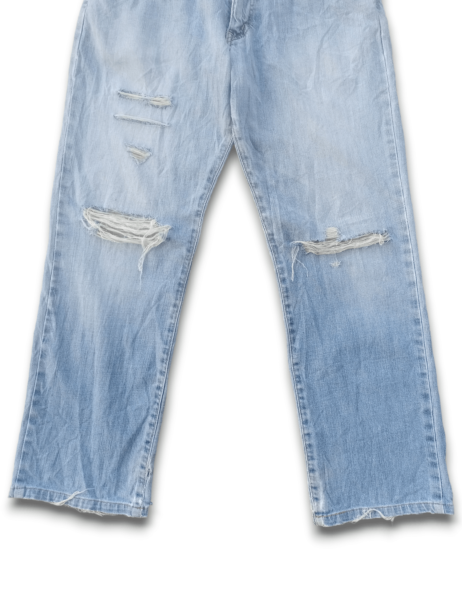 Edwin × Japanese Brand SALES🔥Vintage Japanese Edwin Blue Wash Distress Loose Jeans Size US 30 / EU 46 - 7 Thumbnail