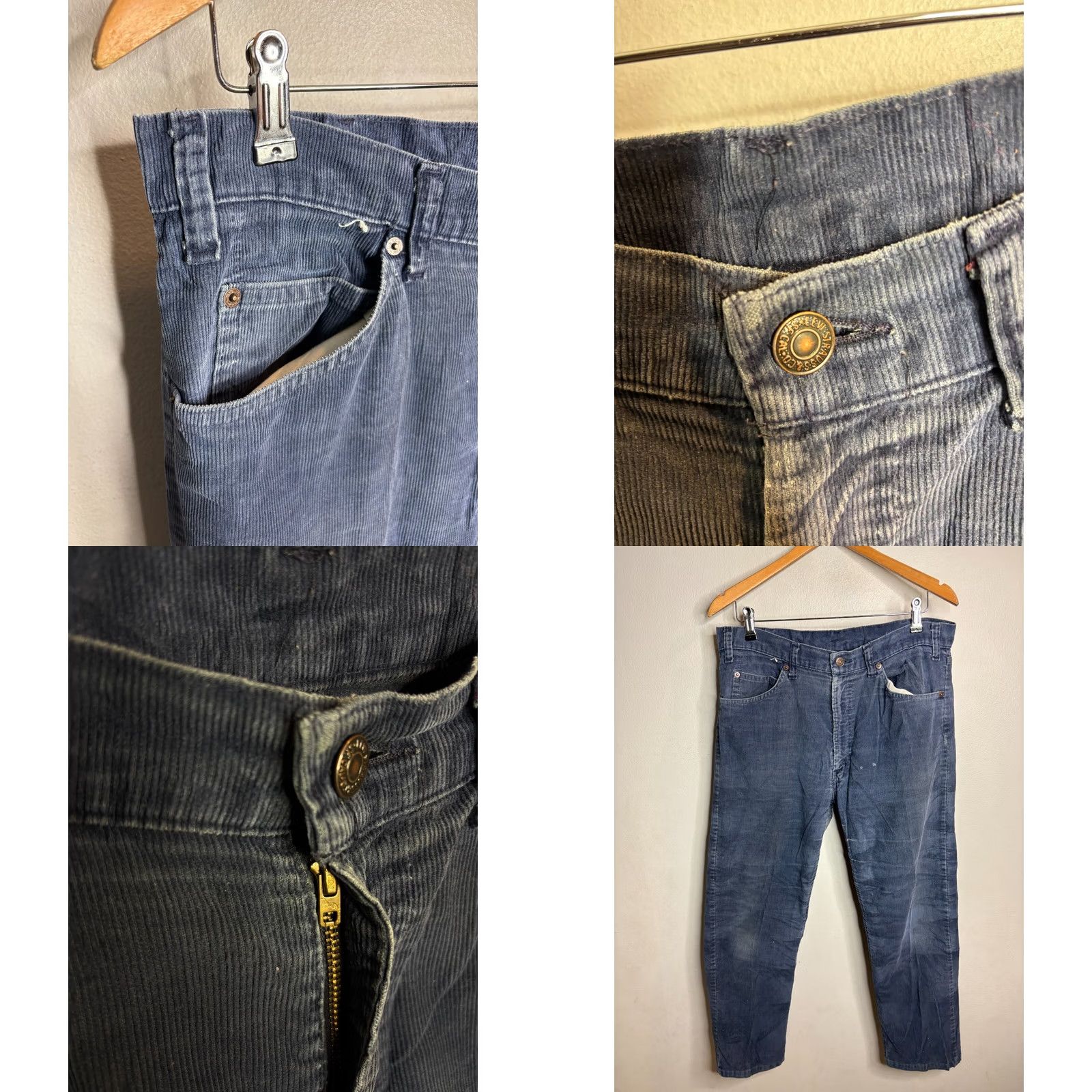 Vintage VINTAGE Levi's 517 Blue Corduroy Pants 34 Regular Bootcut Men 80s Retro USA Levi's 500 Series Size US 34 / EU 50 - 8 Thumbnail