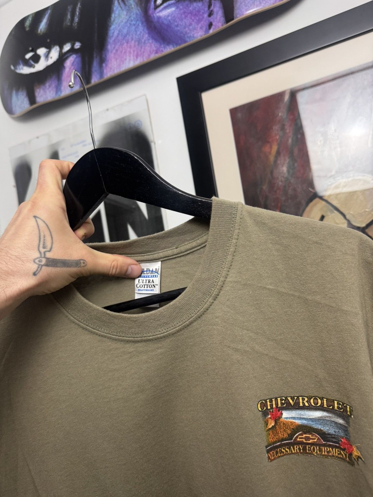 Chevrolet Crazy Vintage Y2K Chevy Trucks Racing Graphic Tee Beige Size US L / EU 52-54 / 3 - 2 Thumbnail