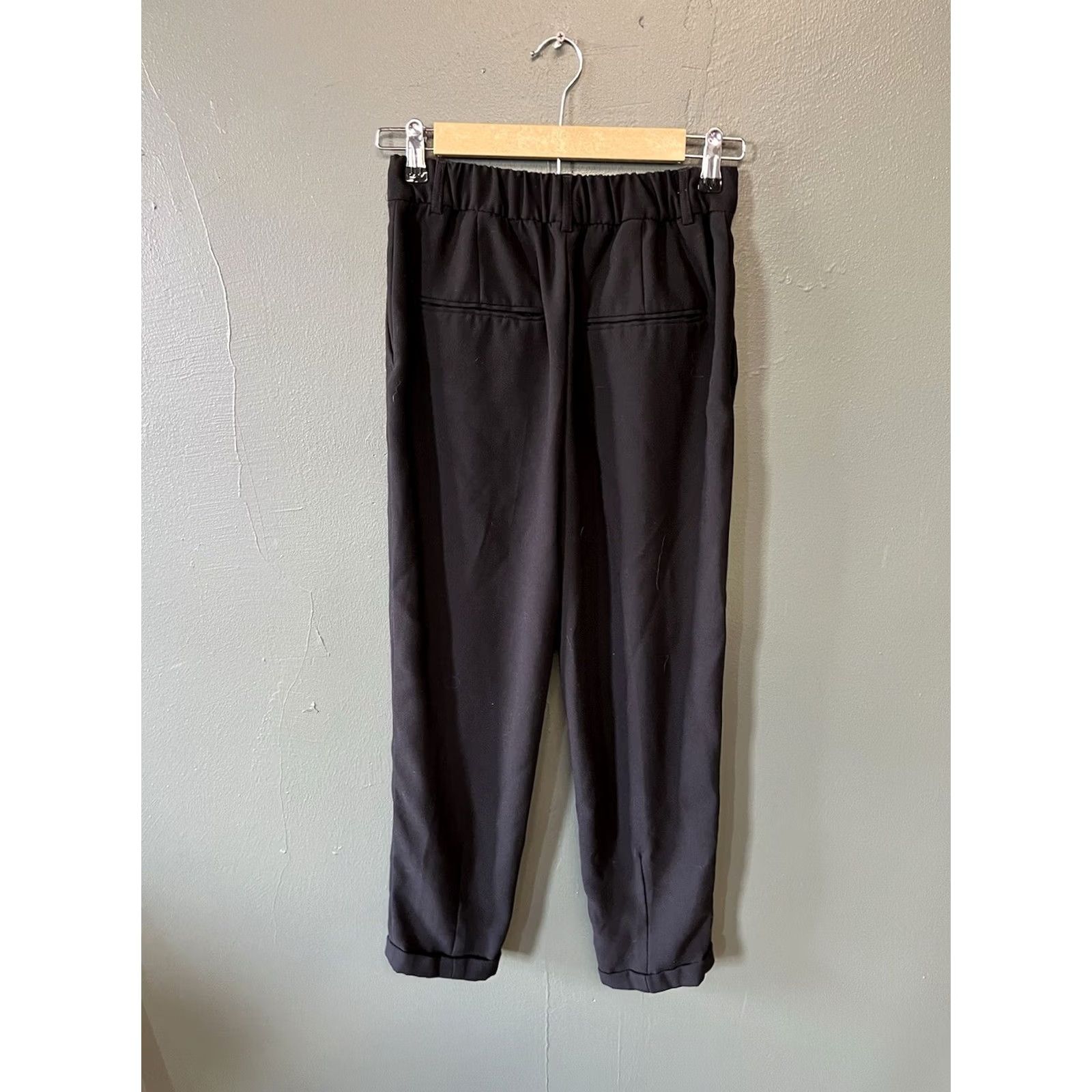 Zara Zara Black Cropped Pleated Business Pants Womens Small Size 28" / US 6 / IT 42 - 2 Thumbnail