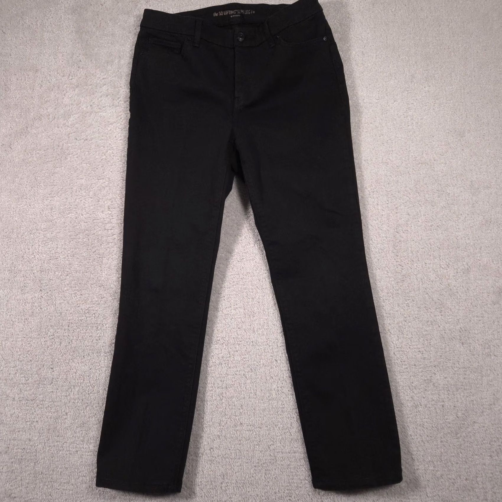 Vintage Chico's So Lifting Slim Jeans Womens 0 Short Black Dark Wash Mid Rise Stretch Jeans Size 25" / US 0 / IT 36 - 2 Thumbnail