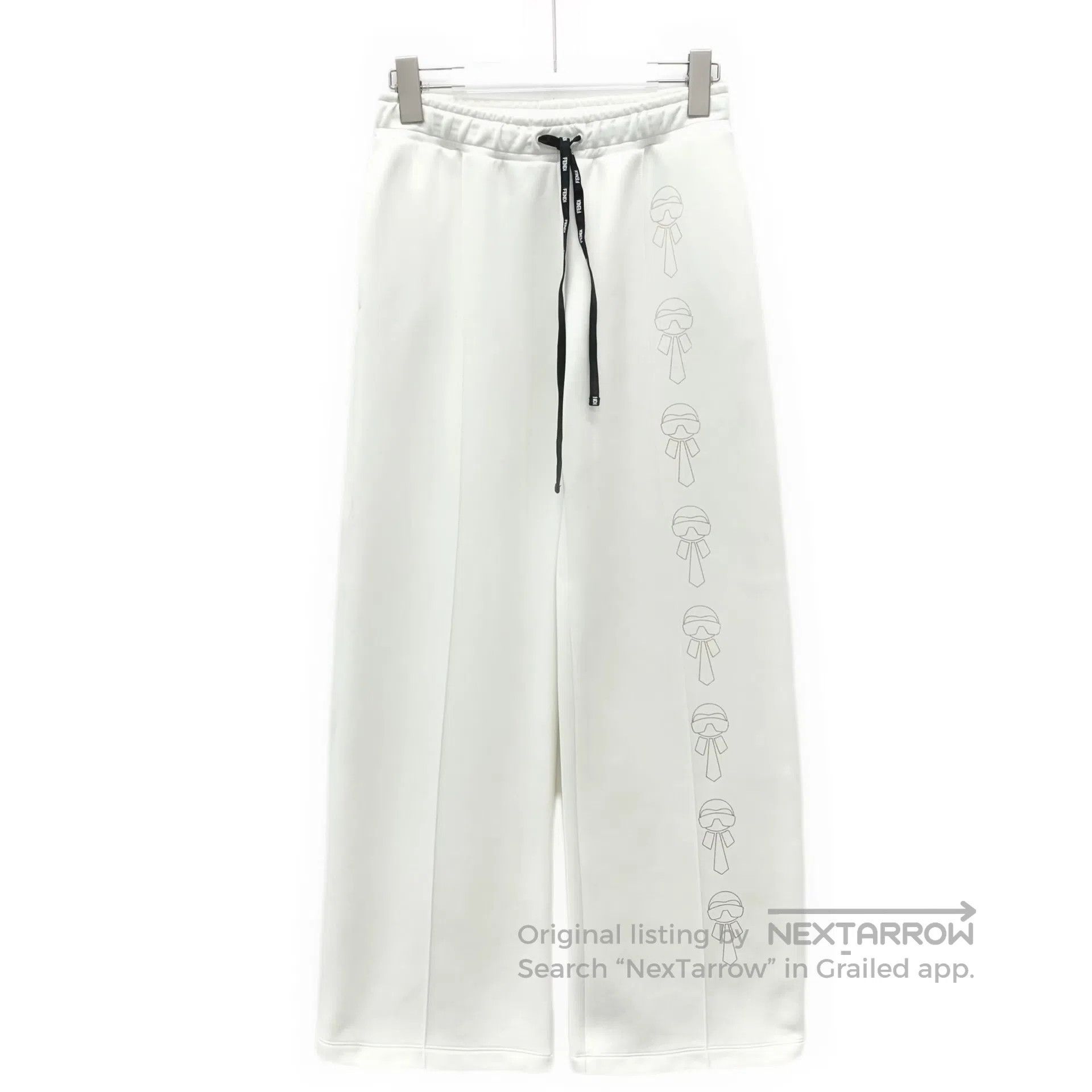 Fendi FENDI White La Vie En Rose Pattern Printed Drawstring Casu Size US 38 / EU 54 - 1 Thumbnail