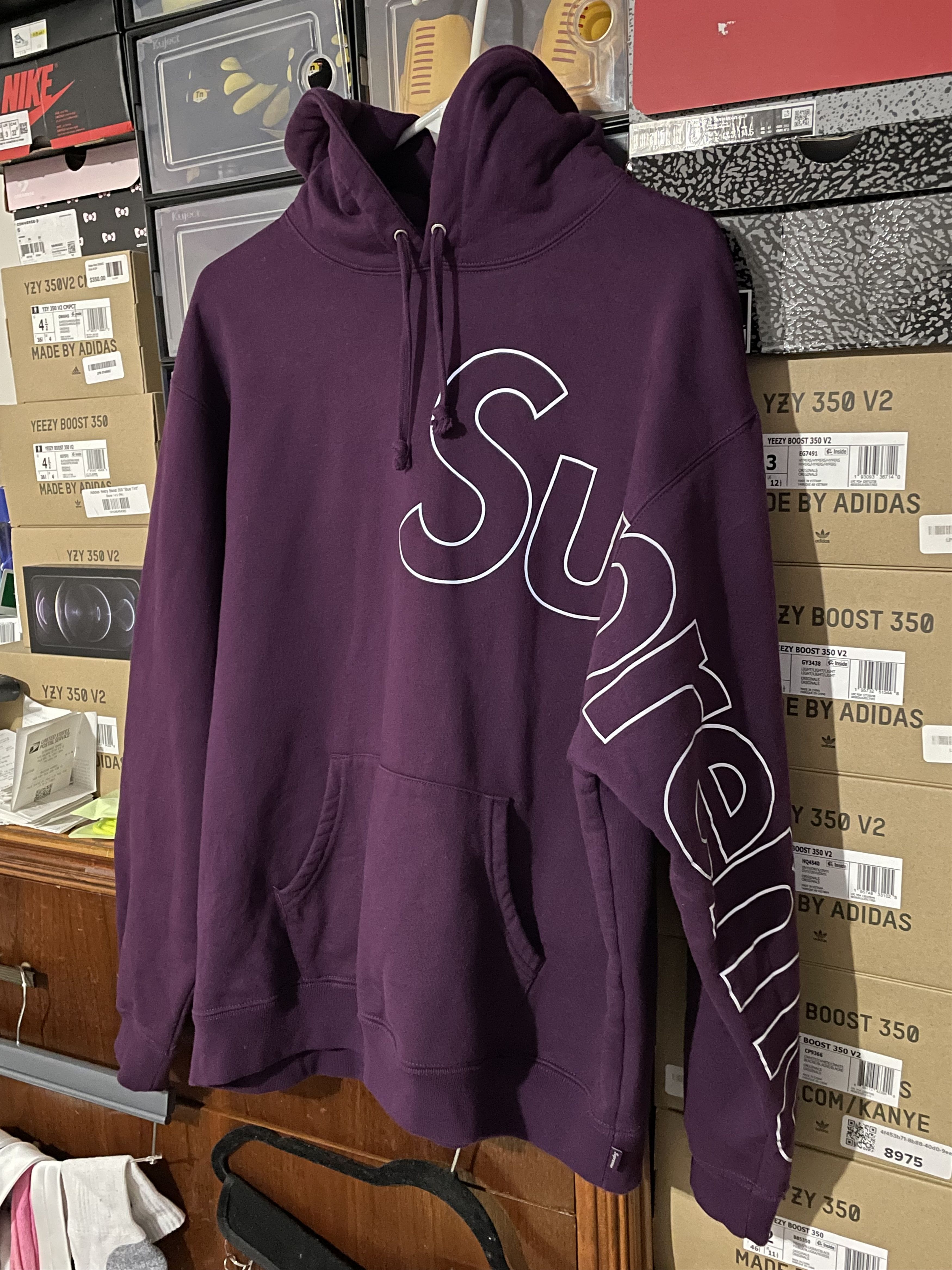Supreme Supreme Reflective Hooded Sweatshirt Eggplant FW21 Medium Size US M / EU 48-50 / 2 - 2 Thumbnail