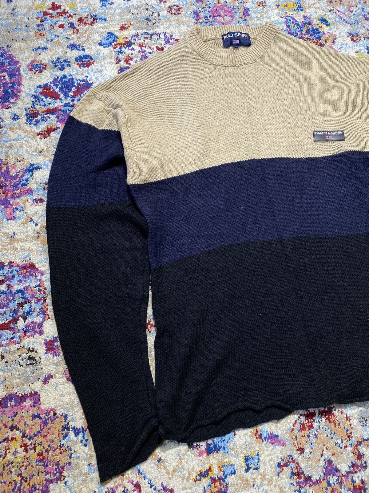 Polo Ralph Lauren Polo Sport Ralph Lauren 3 tone Knitwear Sweater Size US L / EU 52-54 / 3 - 2 Thumbnail