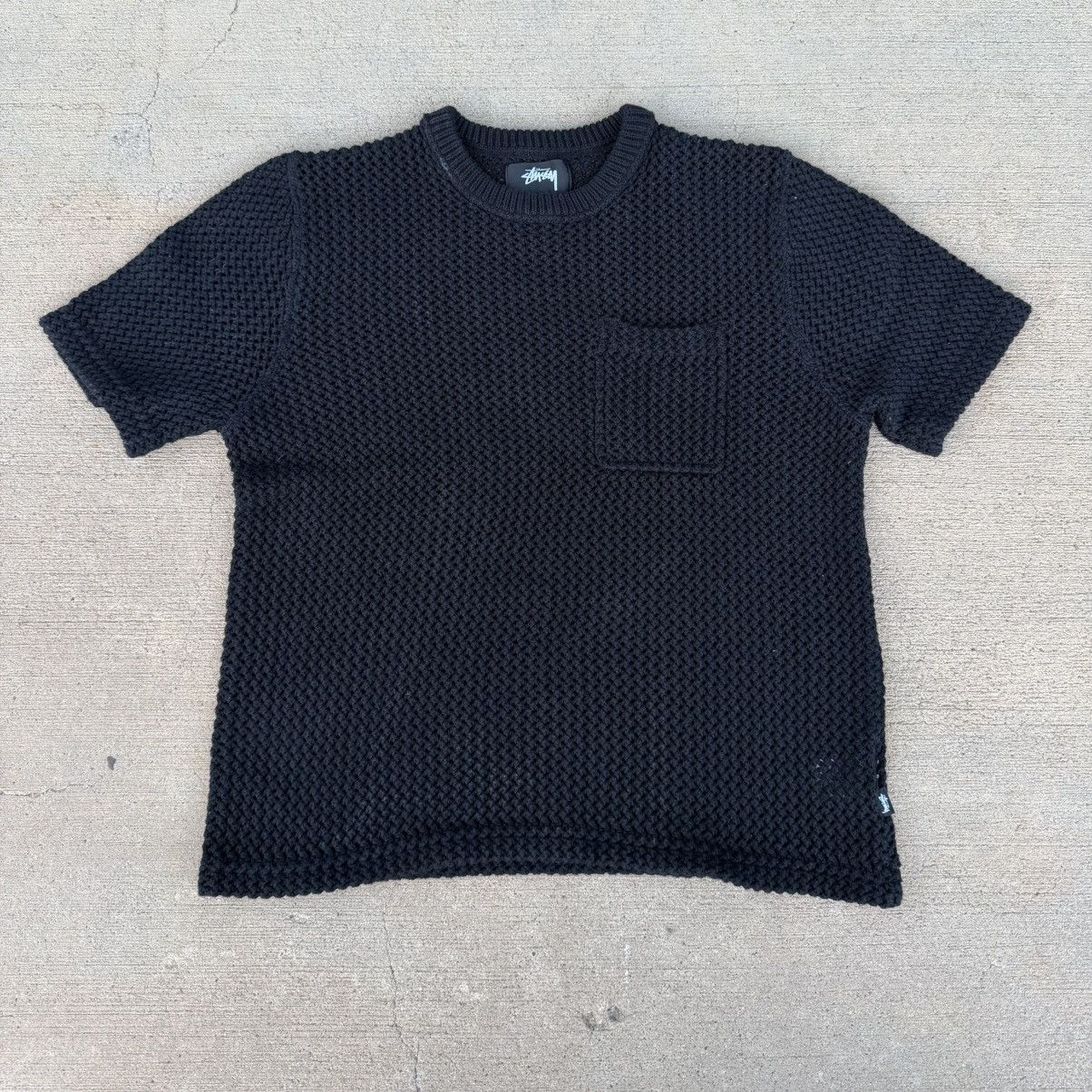 Stussy black cotton knit t-shirt