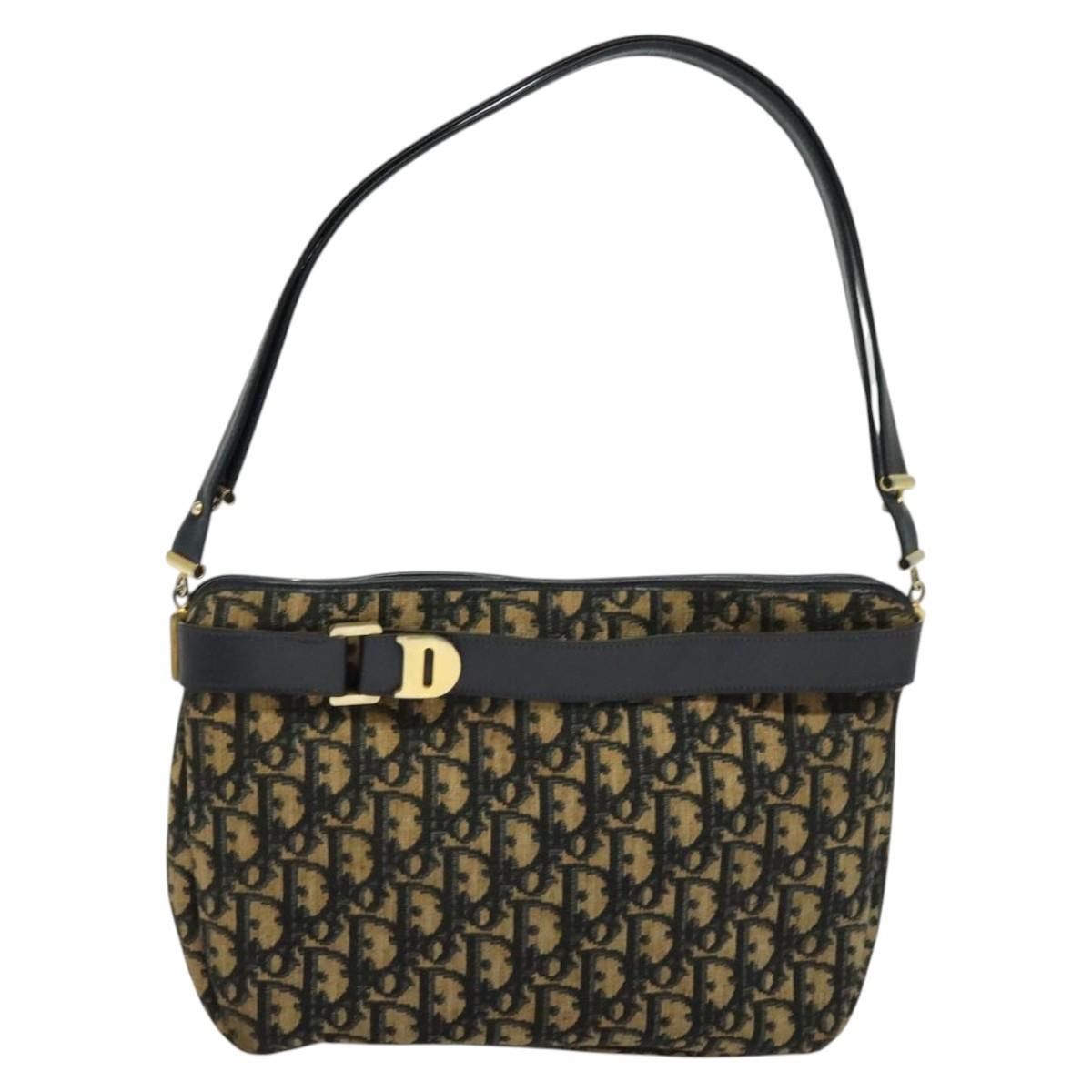 Dior DIOR Trotter Canvas Shoulder Bag Navy Gold Size ONE SIZE - 2 Thumbnail