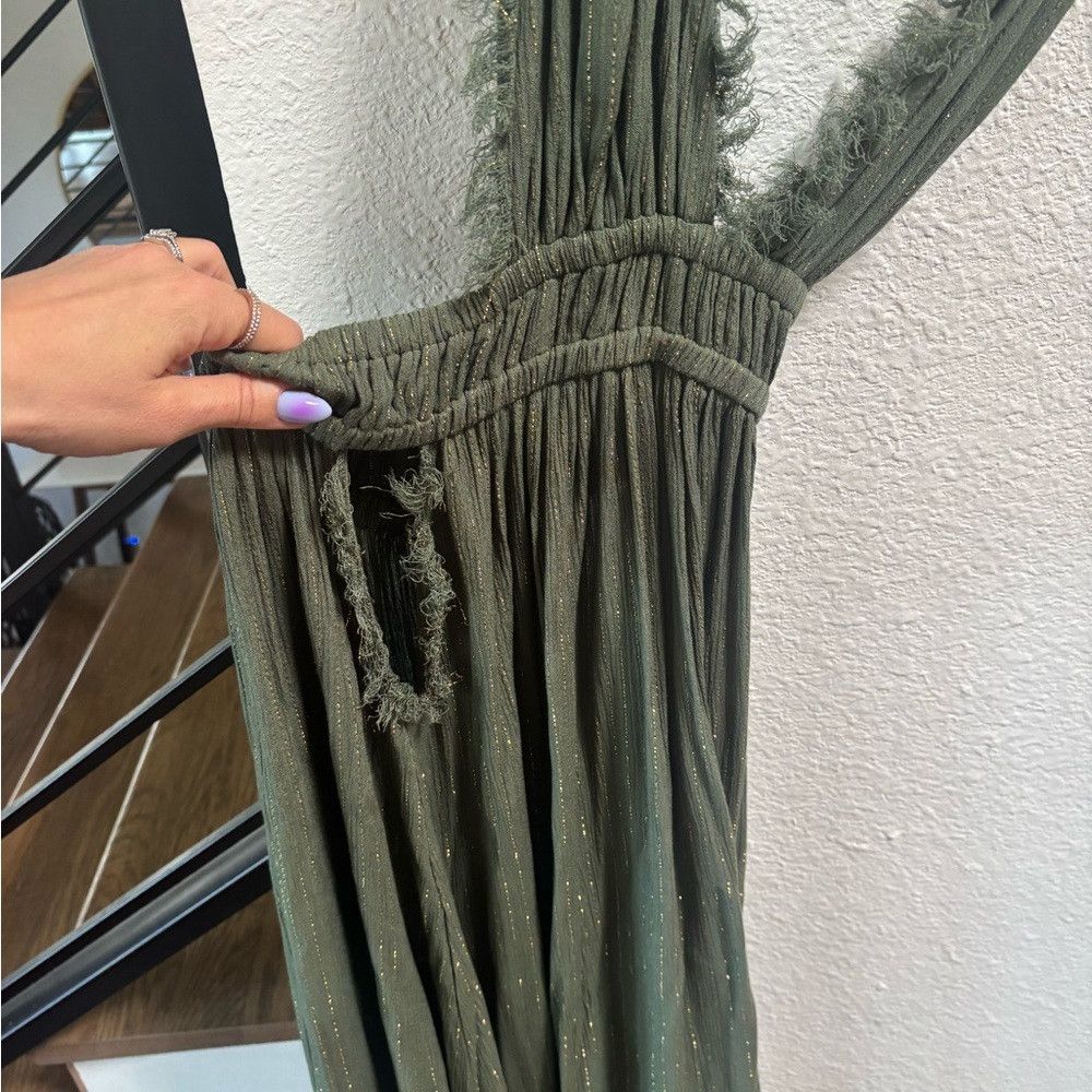 Other Boho Green and Gold Fringe Festival Dress Size S / US 4 / IT 40 - 4 Thumbnail