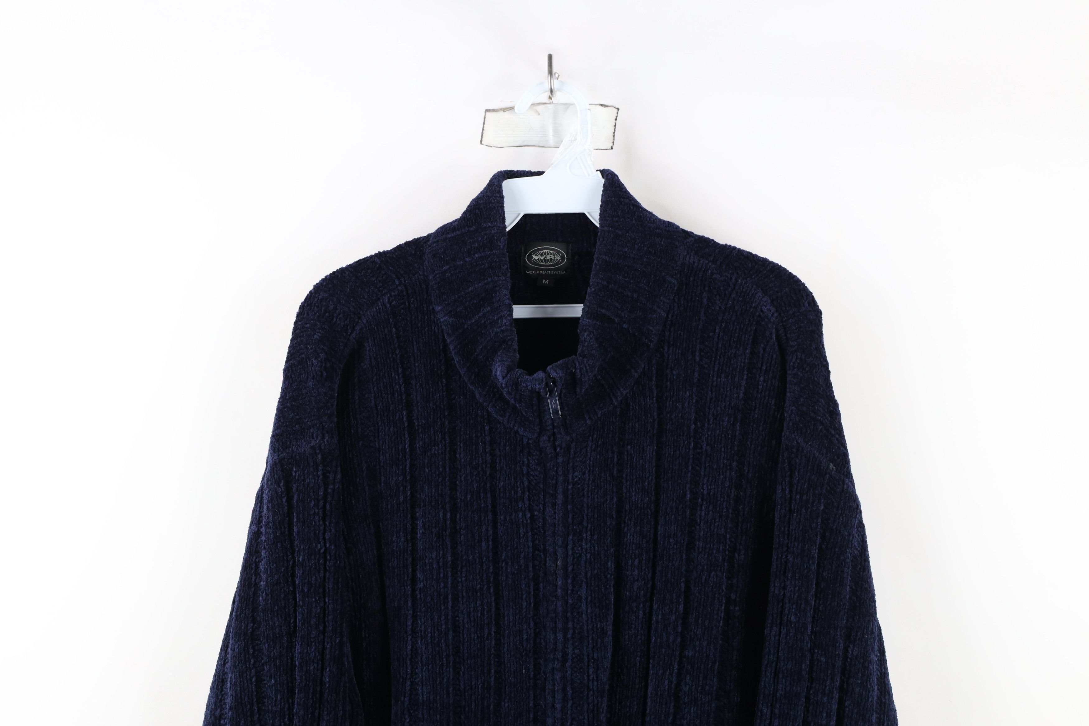 Vintage Vintage 90s Streetwear Fleece Ribbed Knit Full Zip Sweater Size US M / EU 48-50 / 2 - 2 Thumbnail