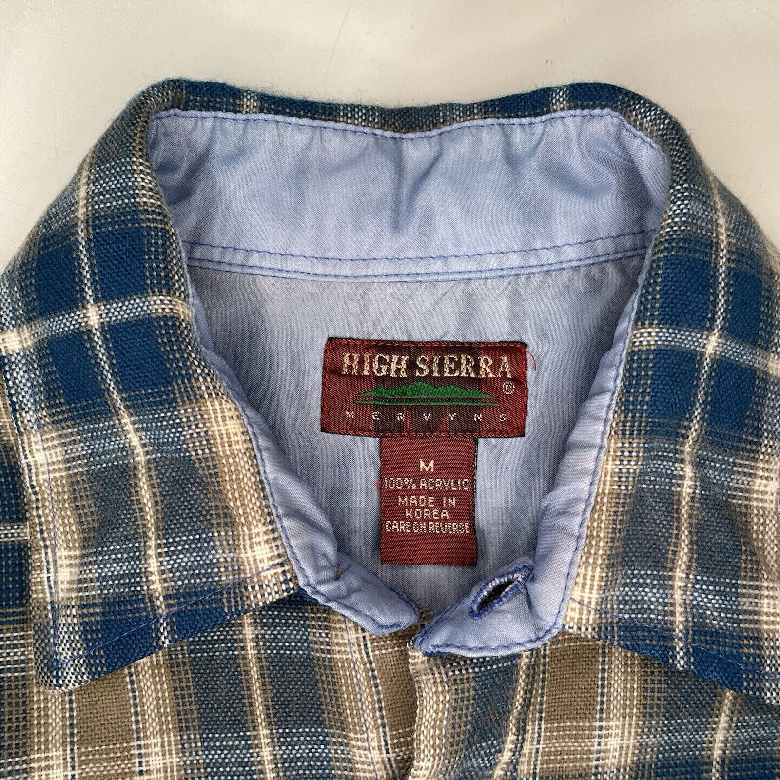 High Sierra VTG High Sierra Flannel Plaid Shirt Beige Teal Blue Check M Size US M / EU 48-50 / 2 - 4 Thumbnail