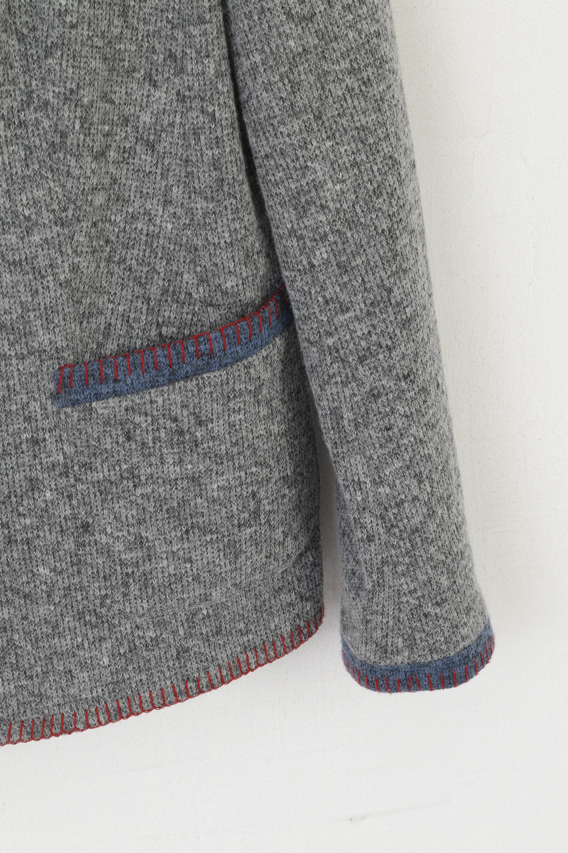 Vintage Peter Hahn Women 42 16 L Cardigan Gray Wool 6217 Size L / US 10 / IT 46 - 6 Thumbnail