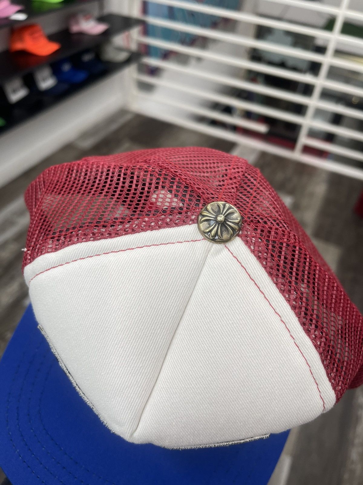 Chrome Hearts Chrome Hearts Trucker hat “fuck” red and blue Size 32 - 3 Thumbnail