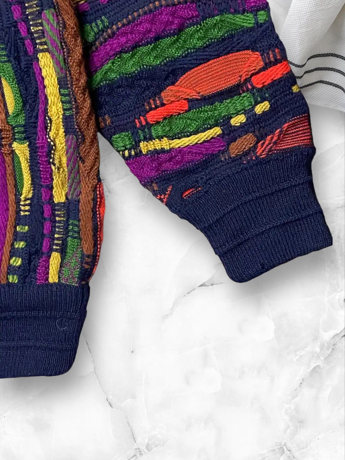 Coogi × Vintage Vintage 90s Limnos Coogi Style Cable Knit Sweater Pure Wool Size US L / EU 52-54 / 3 - 6 Thumbnail