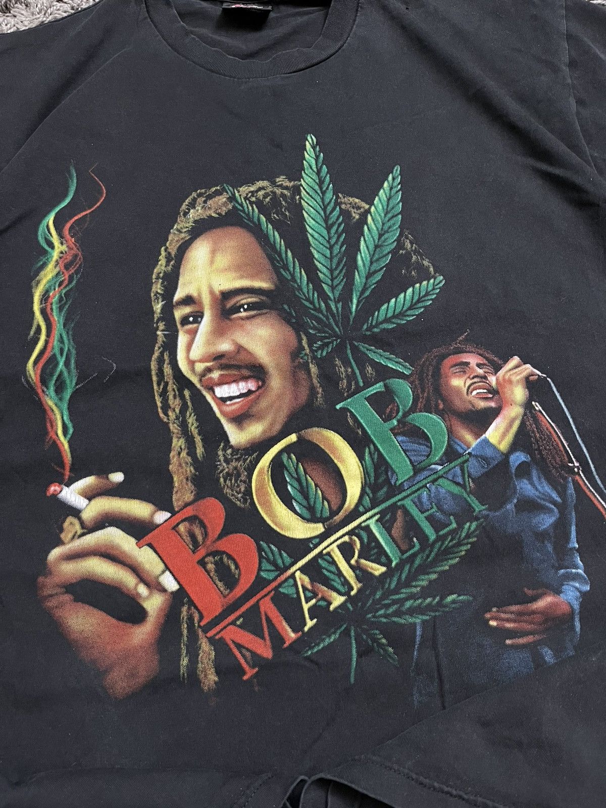 Bob Marley Rare Bob Marley Smoking Portrait Tee Double Sided XL Size US XL / EU 56 / 4 - 3 Thumbnail