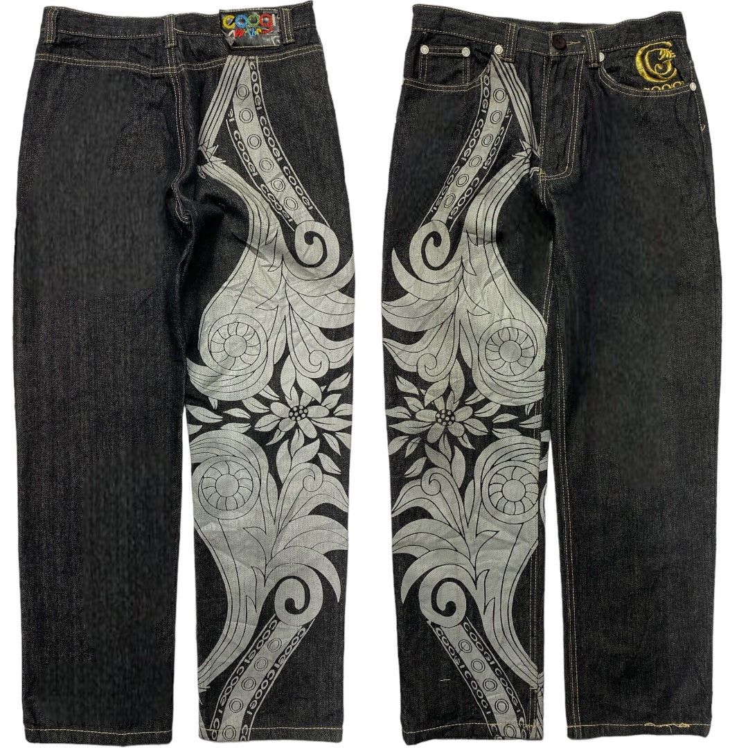 Vintage COOGI TRIBAL EMBROIDERED JEANS [30-28] | Grailed