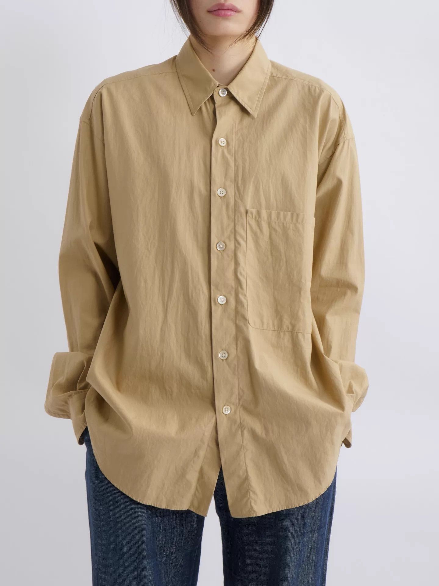Auralee AURALEE Khaki Oversized Drop-shoulder Shirt Size 3 Size US L / EU 52-54 / 3 - 5 Thumbnail
