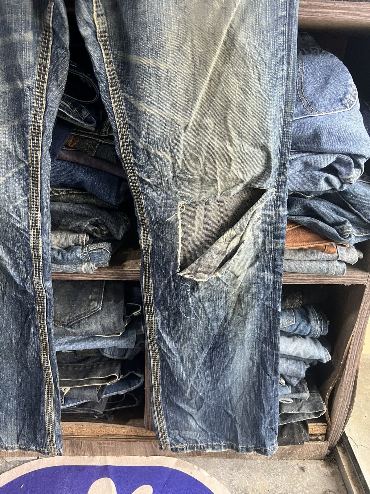 Edwin 🔥Edwin Exclusive Vintage Flared Distressed Denim Size US 34 / EU 50 - 8 Thumbnail
