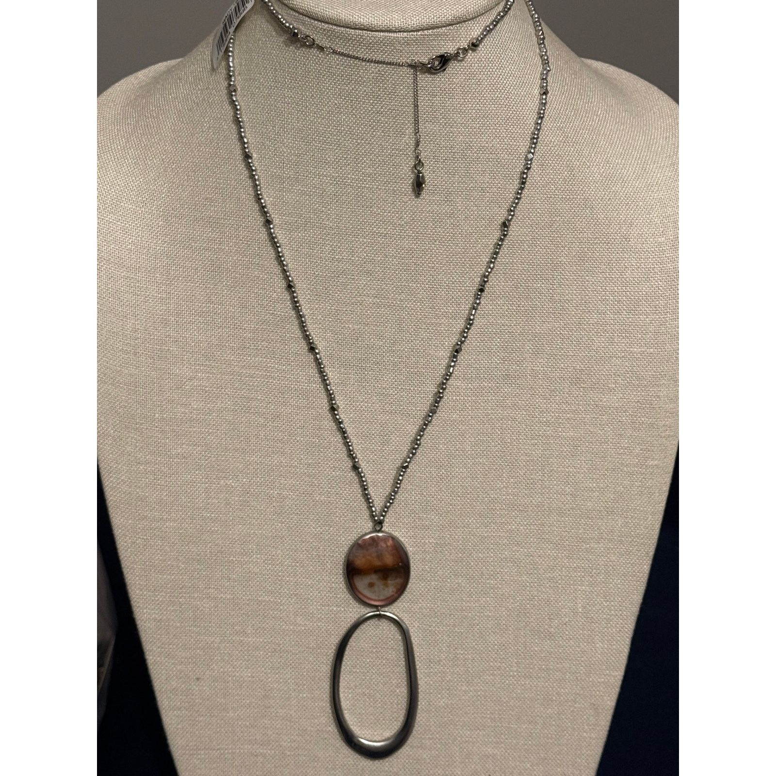 Other Macy’s NWT Silver Tone Necklace 28” with Oval Pendant Size ONE SIZE - 2 Thumbnail