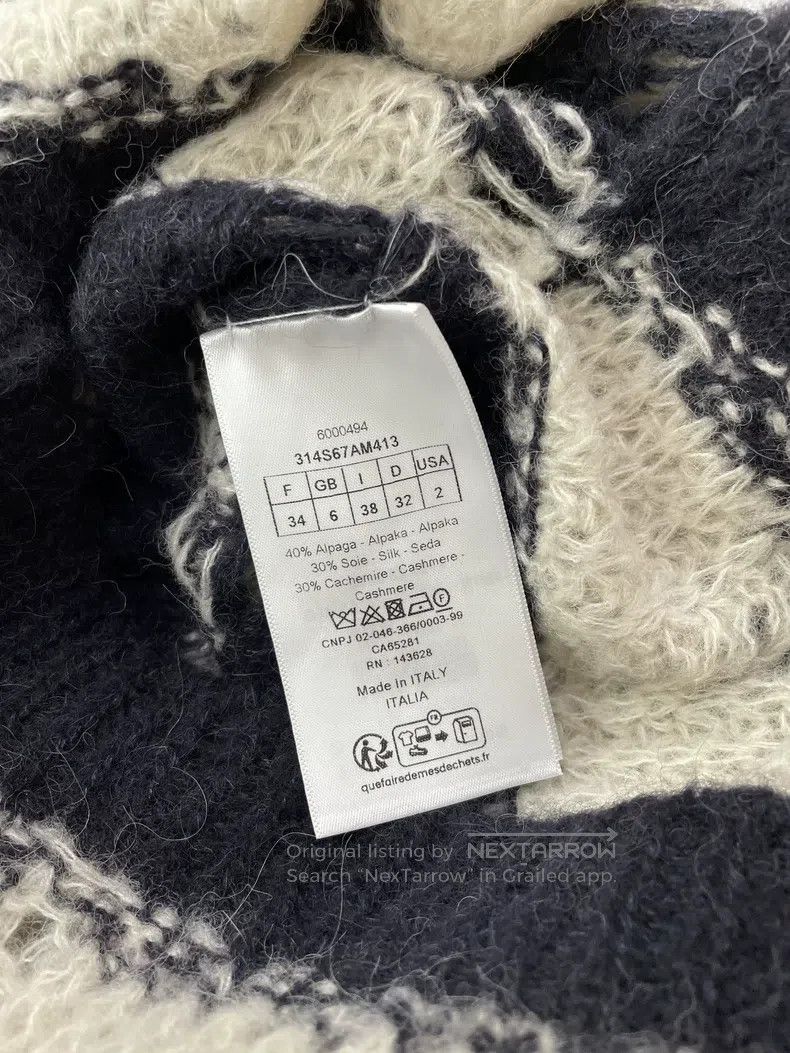 Dior Dior Black and white striped hollow knitted sweater Size XXS / US 00 / IT 34 - 4 Thumbnail