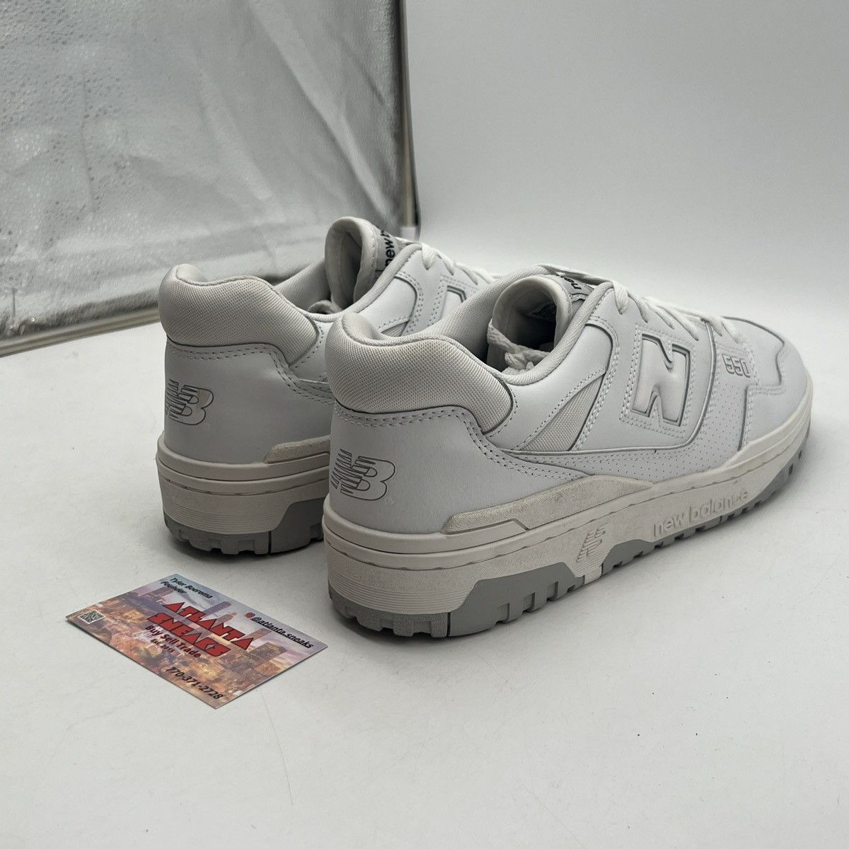 New Balance 550 white grey Size US 12 / EU 45 - 5 Thumbnail