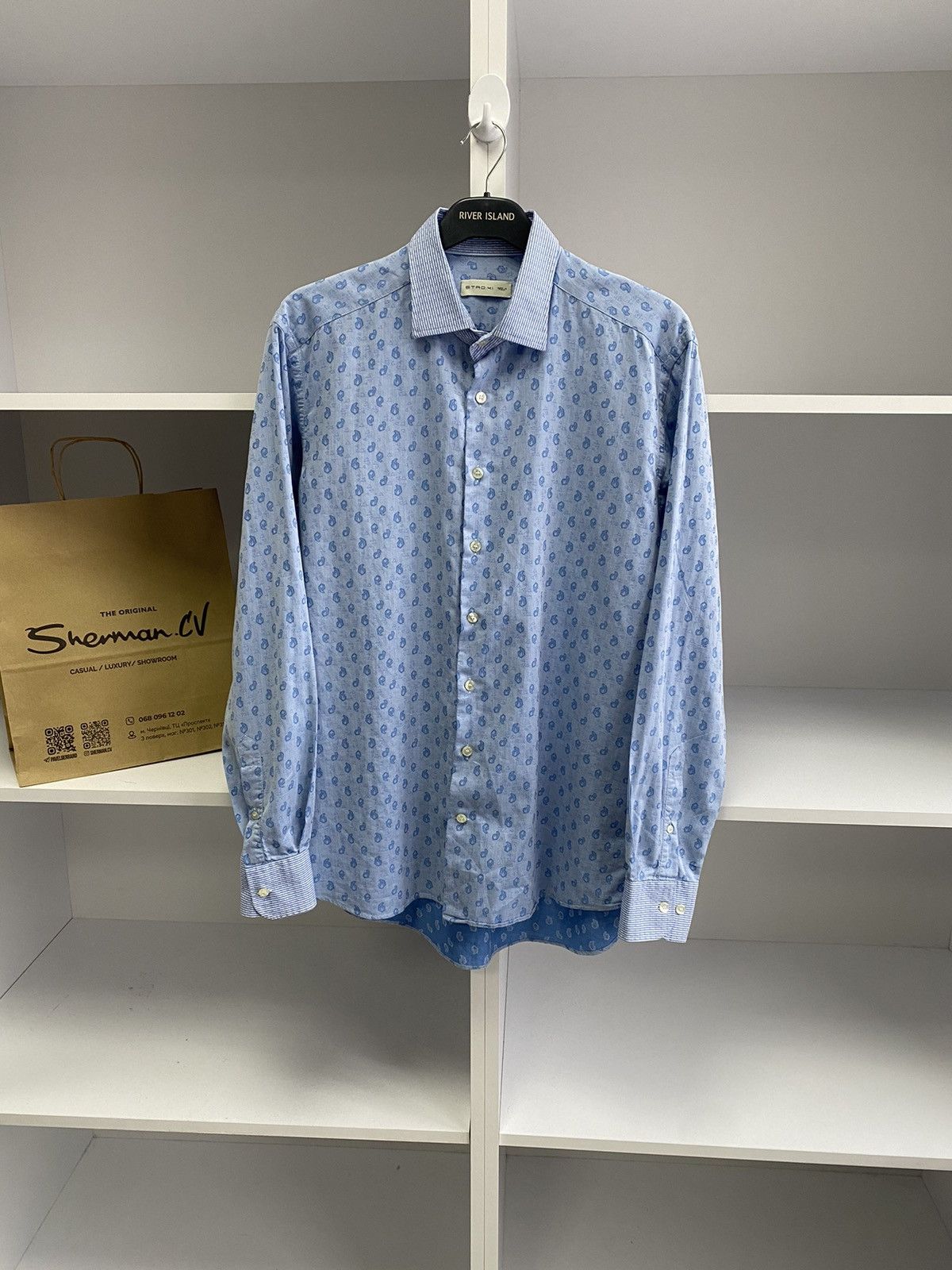 Designer × Etro × Vintage Vintage Etro Blue Luxury Denim Shirt Size US M / EU 48-50 / 2 - 3 Thumbnail