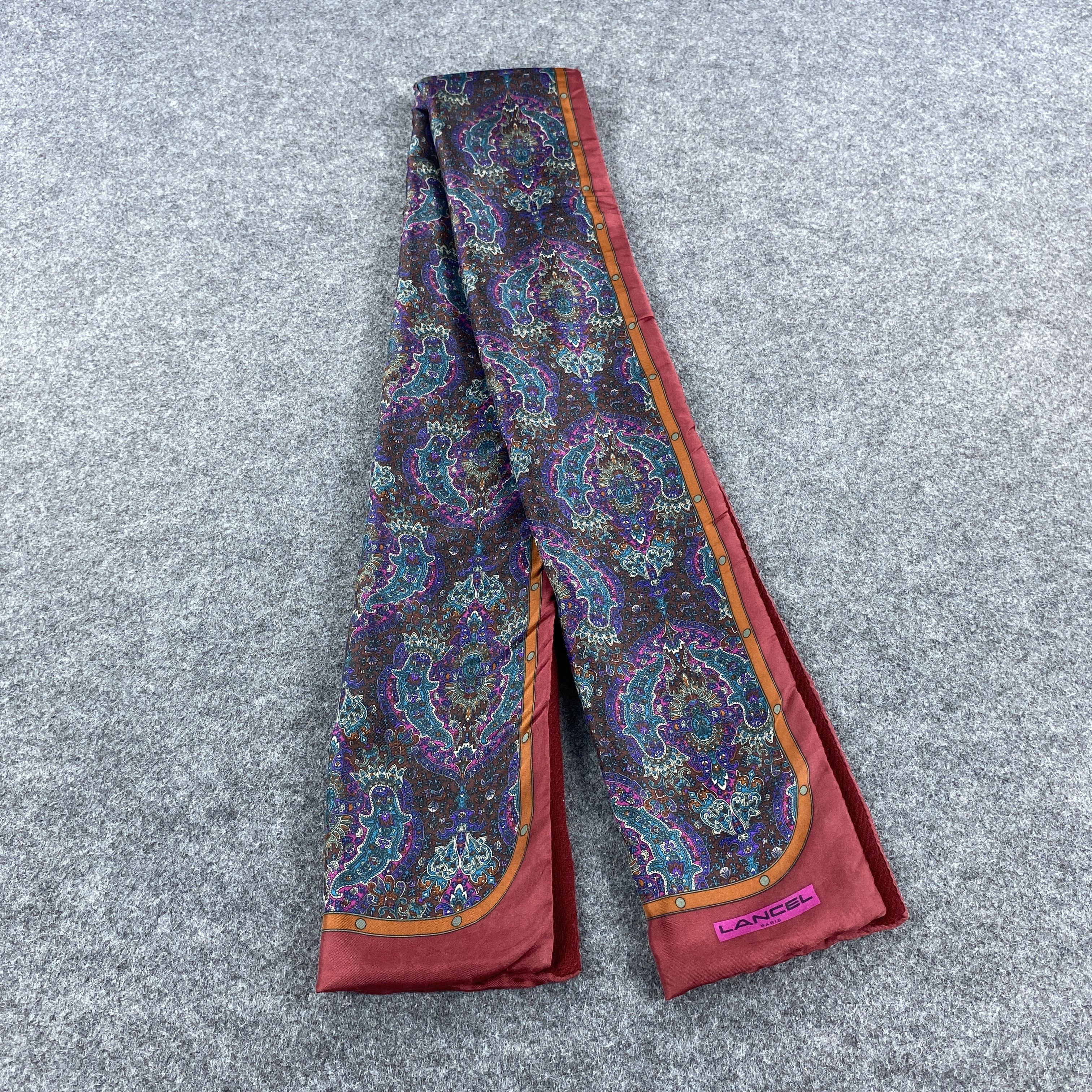 Lancel × Vintage GF10612 Lancel Silk Scarf Neck Wear Muffler Nova Check Size ONE SIZE - 1 Thumbnail
