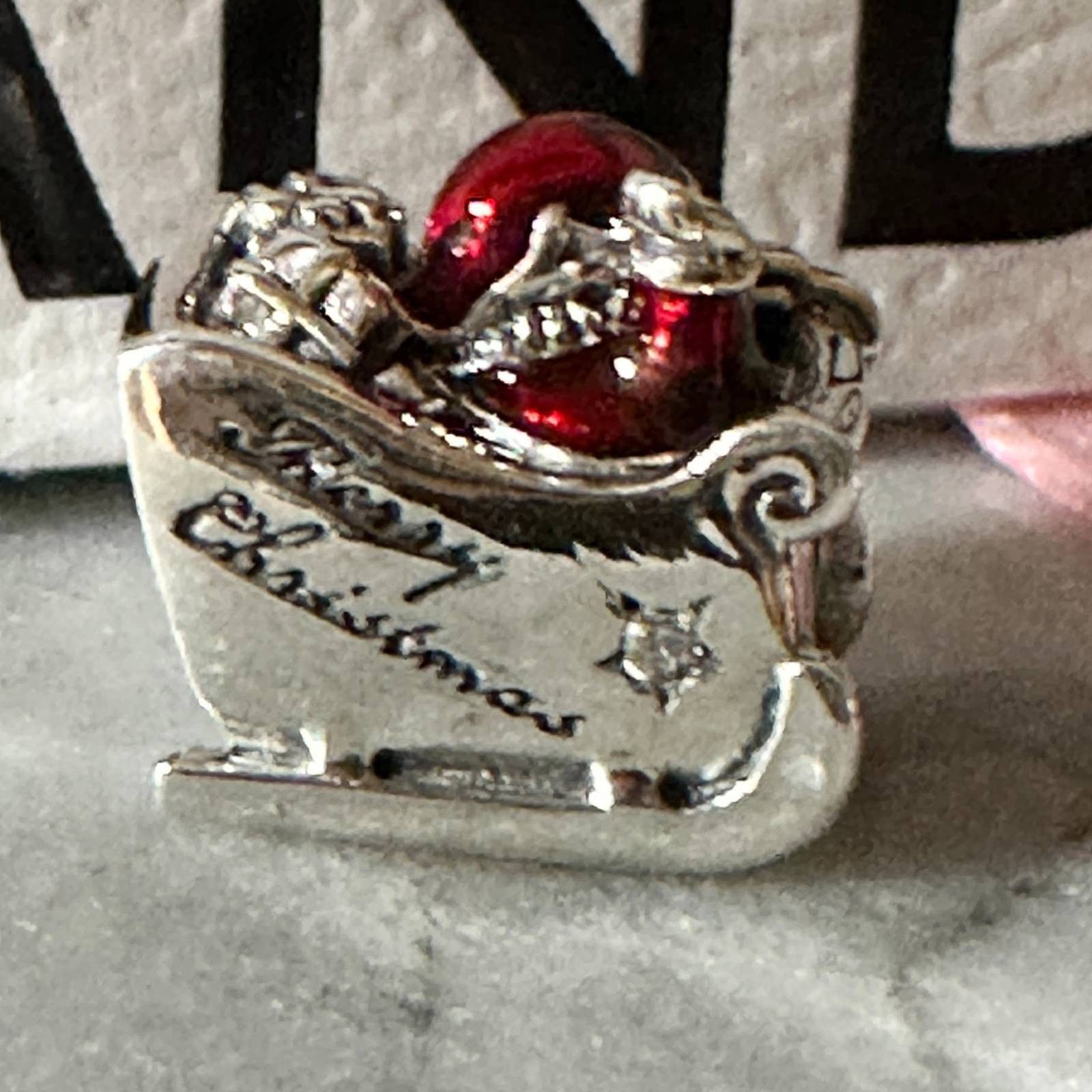pandora Authentic Pandora Merry Christmas Sleighing Santa Retired Ch Size ONE SIZE - 2 Thumbnail