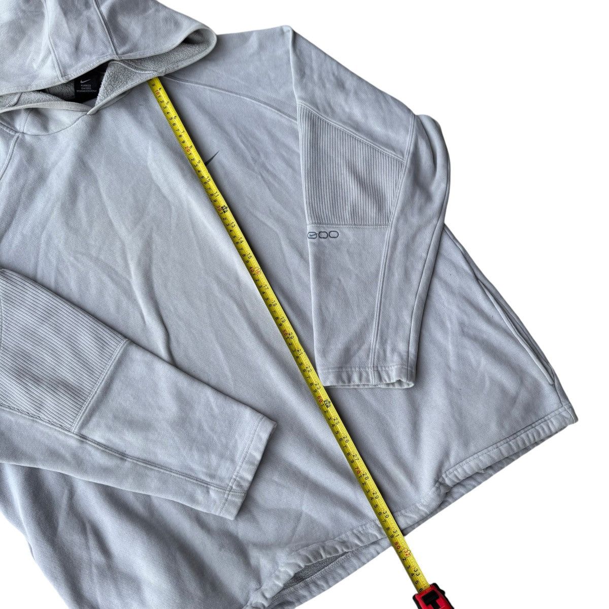 Nike × Vintage Early 2000s Nike Oversized Cream Spellout Hoodie Vintage Y2K Size US XXL / EU 58 / 5 - 7 Thumbnail
