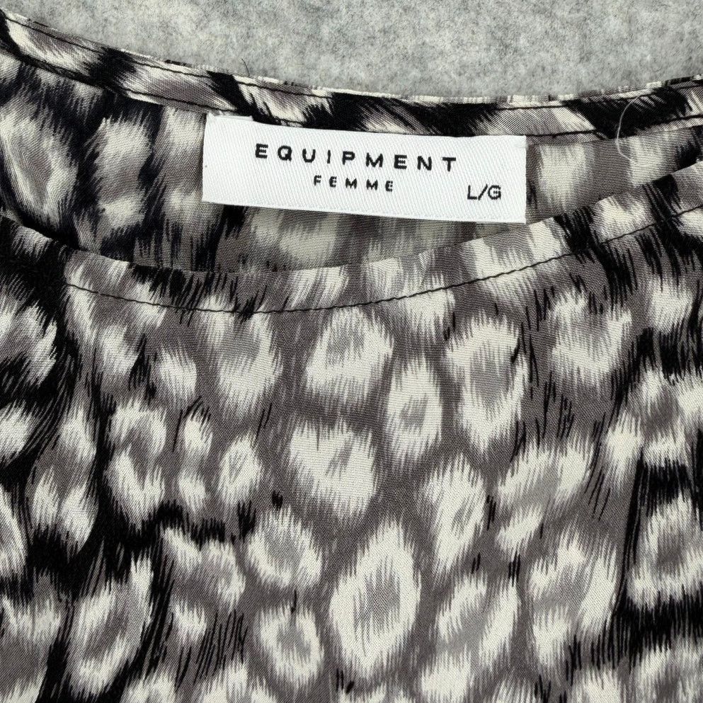 Equipment Equipment Layla Natural Leopard Print Silk Cami Tank Top Size L / US 10 / IT 46 - 2 Thumbnail
