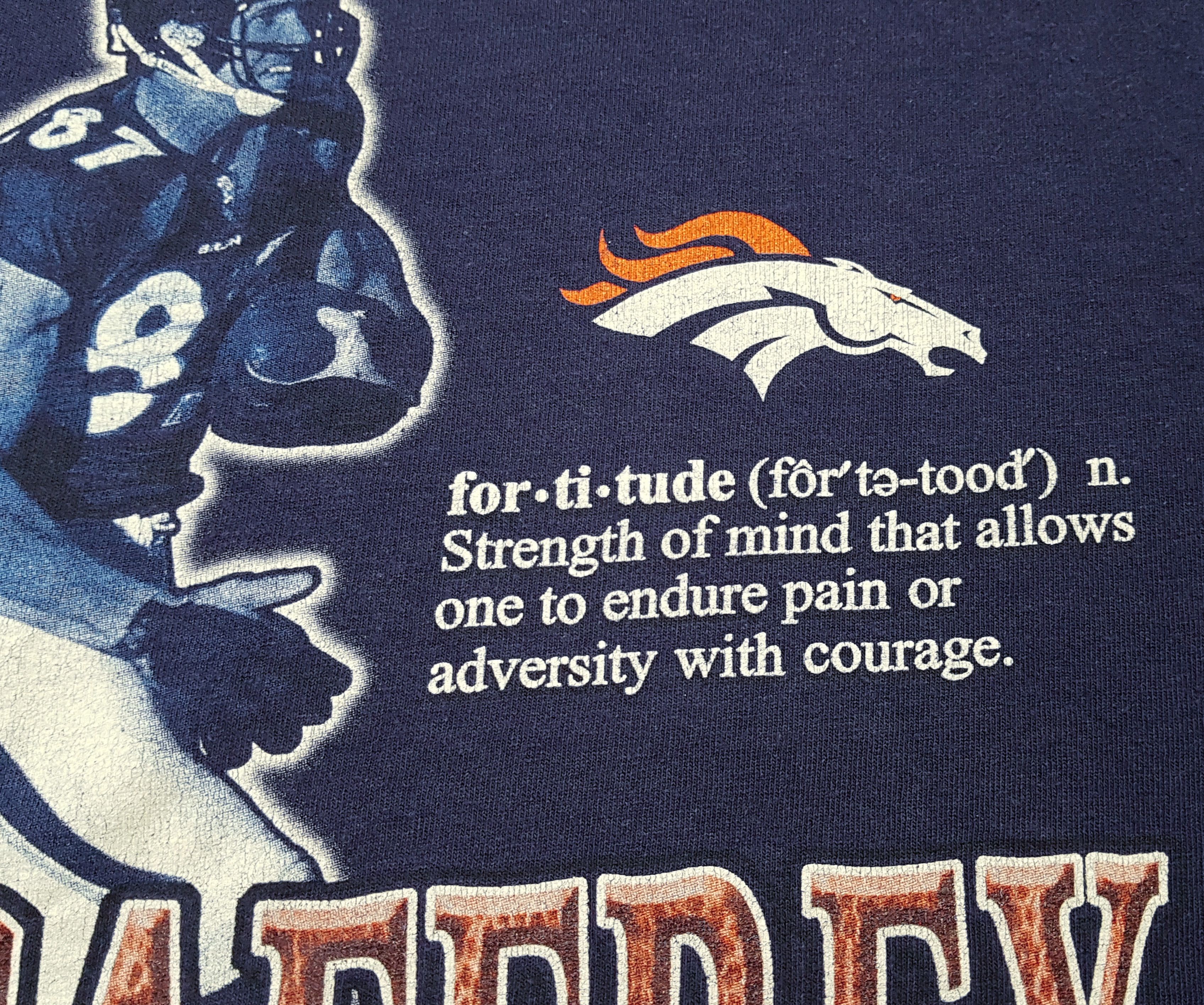 NFL NFL Vintage Ed McCaffrey Denver Broncos Fortitude T Shirt XL Size US XL / EU 56 / 4 - 6 Thumbnail