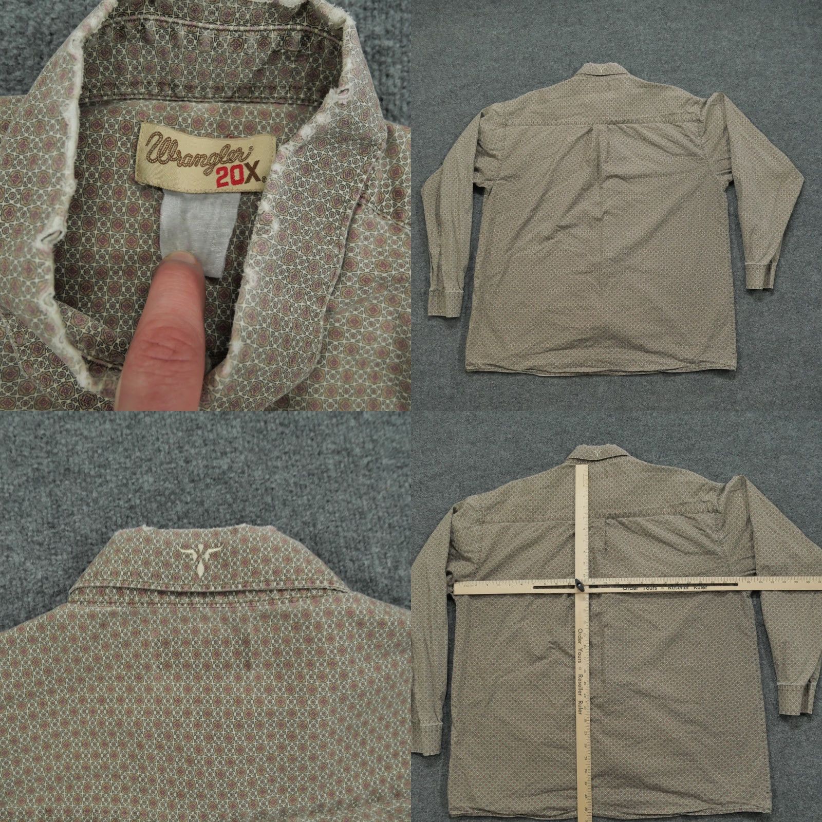 Wrangler VINTAGE Wrangler Shirt Mens 2XL Brown Button Up Geometric Western 90s Size US XXL / EU 58 / 5 - 8 Thumbnail